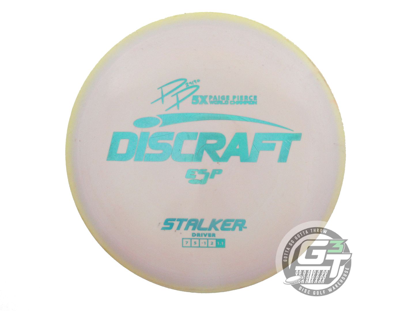 USED Discraft [PIERCE] ESP Stalker 177g Yellow-Tan Teal Holo Foil Driver Disc