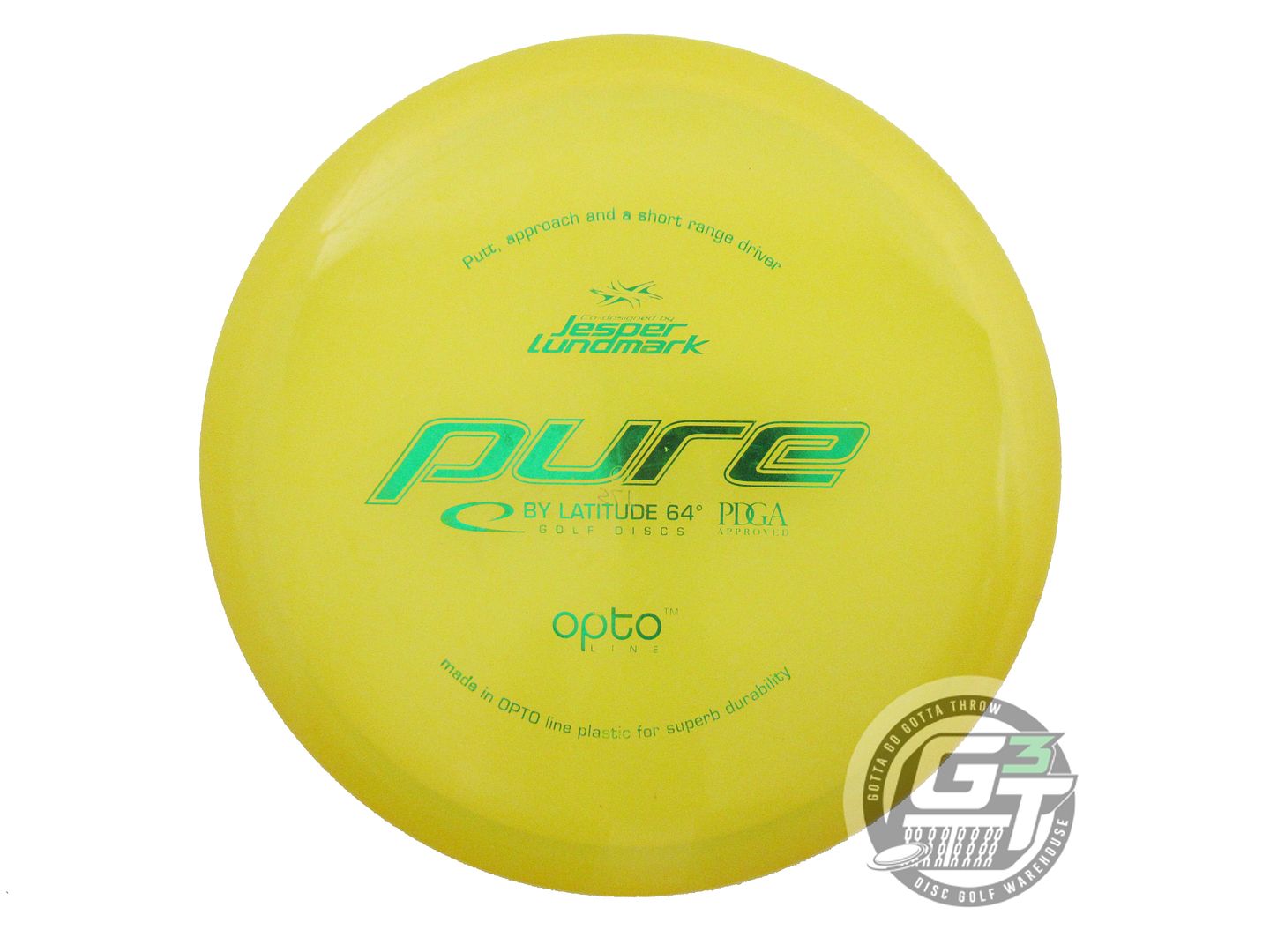 USED Latitude 64 Opto Pure 174g Yellow Green Foil Putter Golf Disc