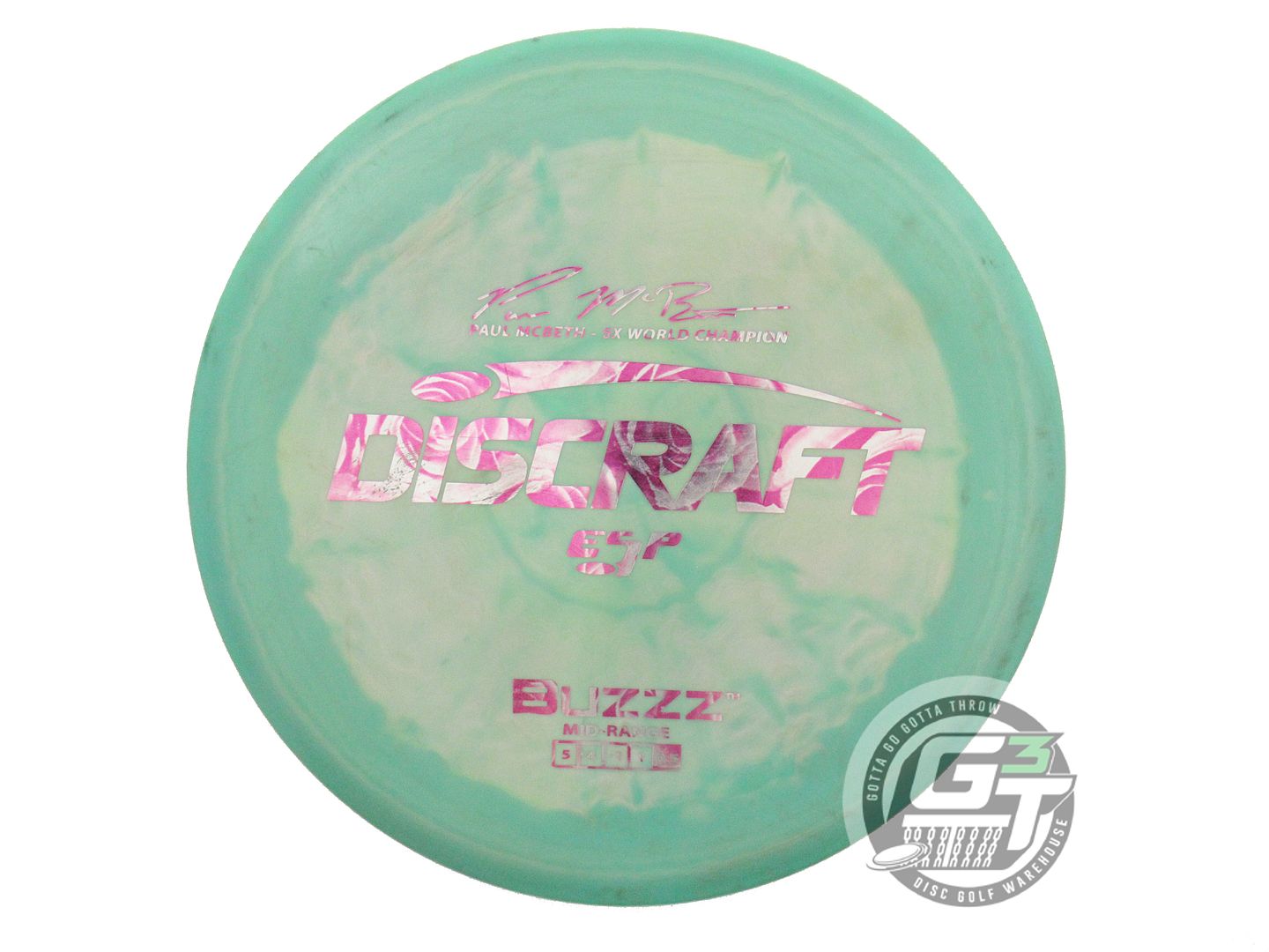 USED Discraft [McBETH] ESP Buzzz 173g Green-Peach Purple Rose Foil Midrange Disc