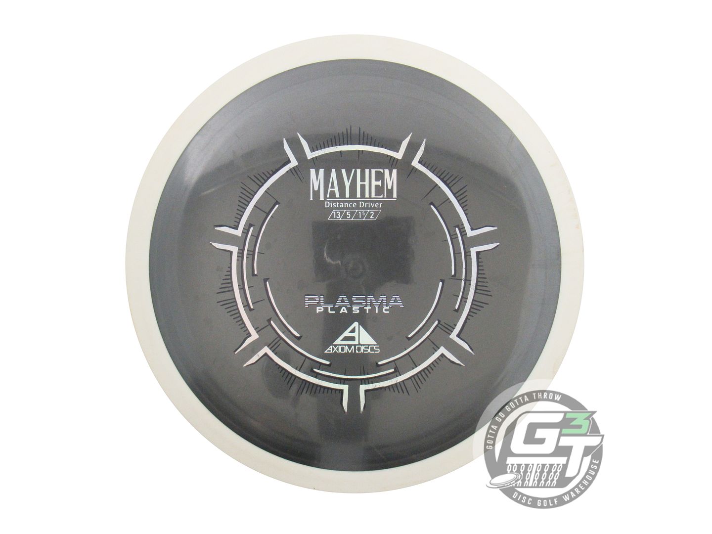 USED Axiom Discs Plasma Mayhem 175g Gunmetal White Rim Distance Driver Golf Disc