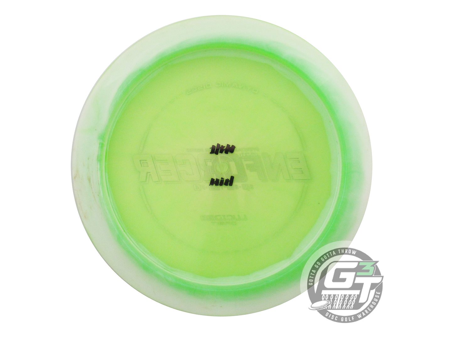 USED Dynamic Discs Lucid Ice Orbit Enforcer 173g White-Lime Distance Driver Disc