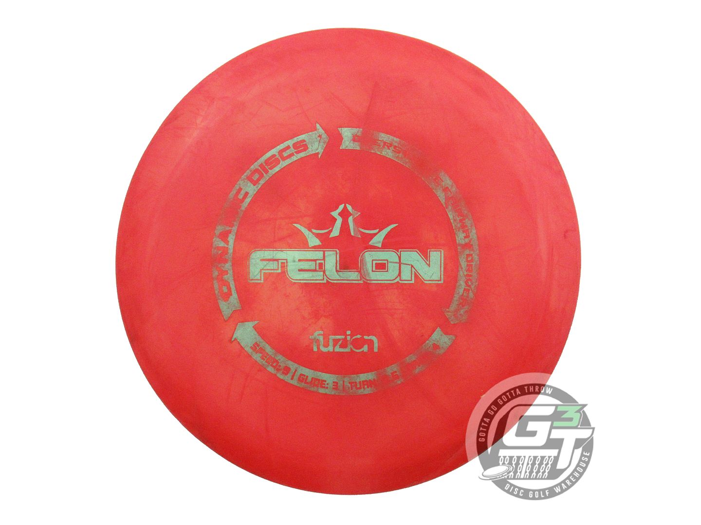 USED Dynamic Discs Fuzion Felon 175g Red Green Glitter Foil Fairway Driver Disc