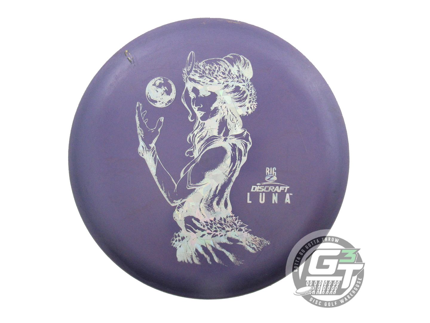 USED Discraft [McBETH] Big Z Luna 175g Purple Silver Shatter Foil Putter Disc
