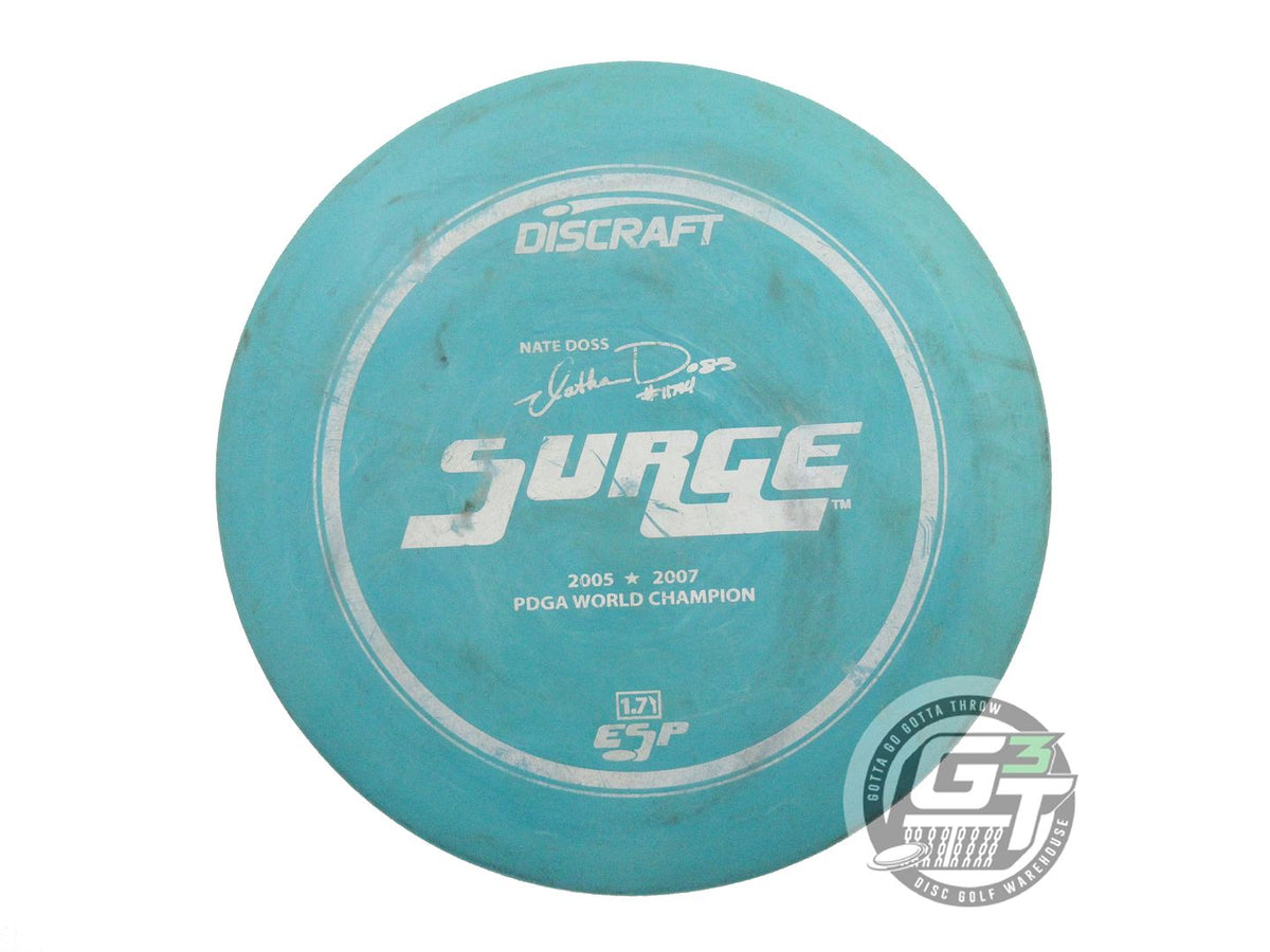 USED Discraft [DOSS] ESP Surge 174g Teal White Stamp PFN Distance Driver Disc