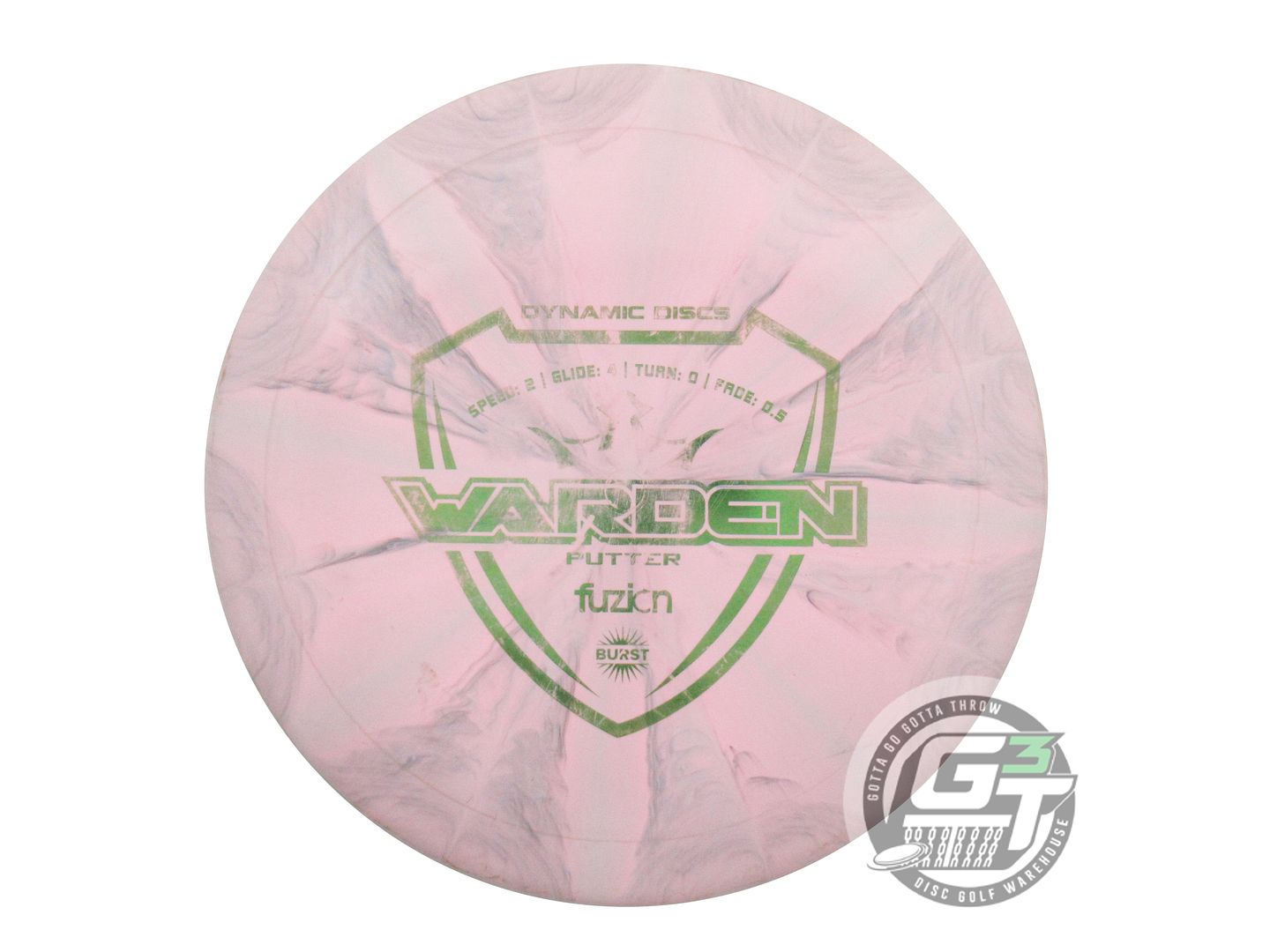 USED Dynamic Discs Fuzion Burst Warden 173g Pink-Gray Putter Golf Disc