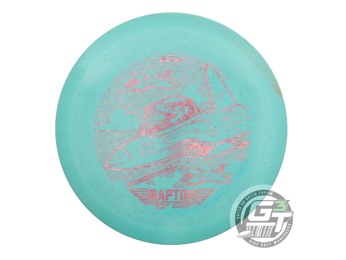 USED Discraft ESP Sparkle Raptor 167g Green Pink Heart Foil Driver Golf Disc