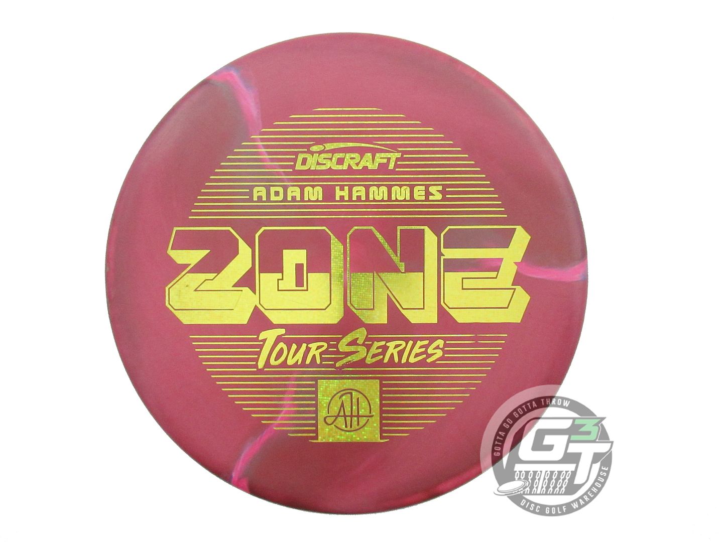 USED Discraft [HAMMES] ESP Zone 175g Dark Pink Yellow Matrix Foil Putter Disc