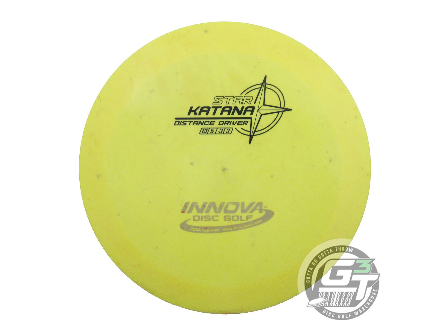 USED Innova Star Katana 172g Yellow Black & Gray Stamp Distance Driver Golf Disc