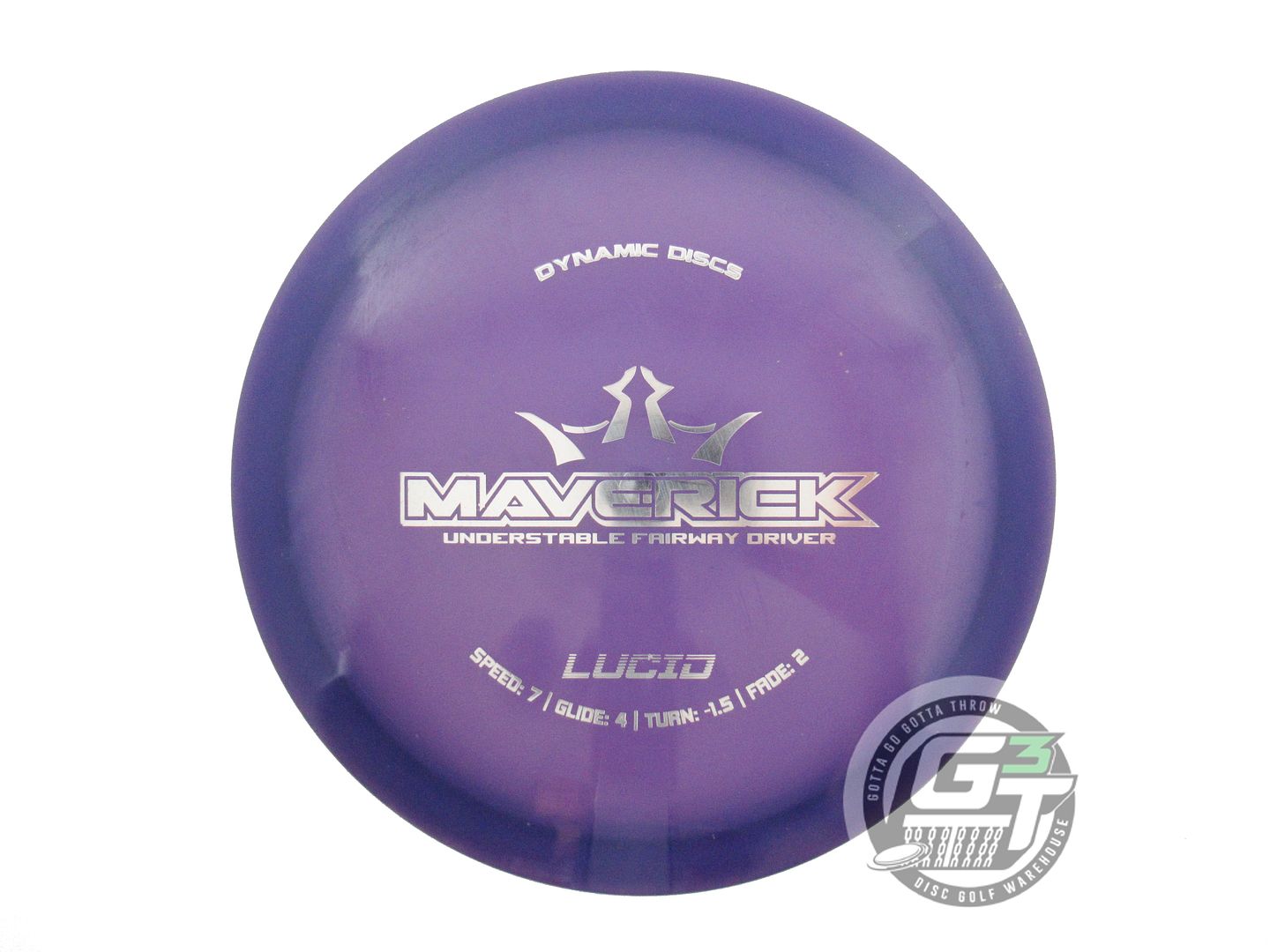 USED Dynamic Discs Lucid Maverick 172g Purple Silver Foil Distance Driver Disc