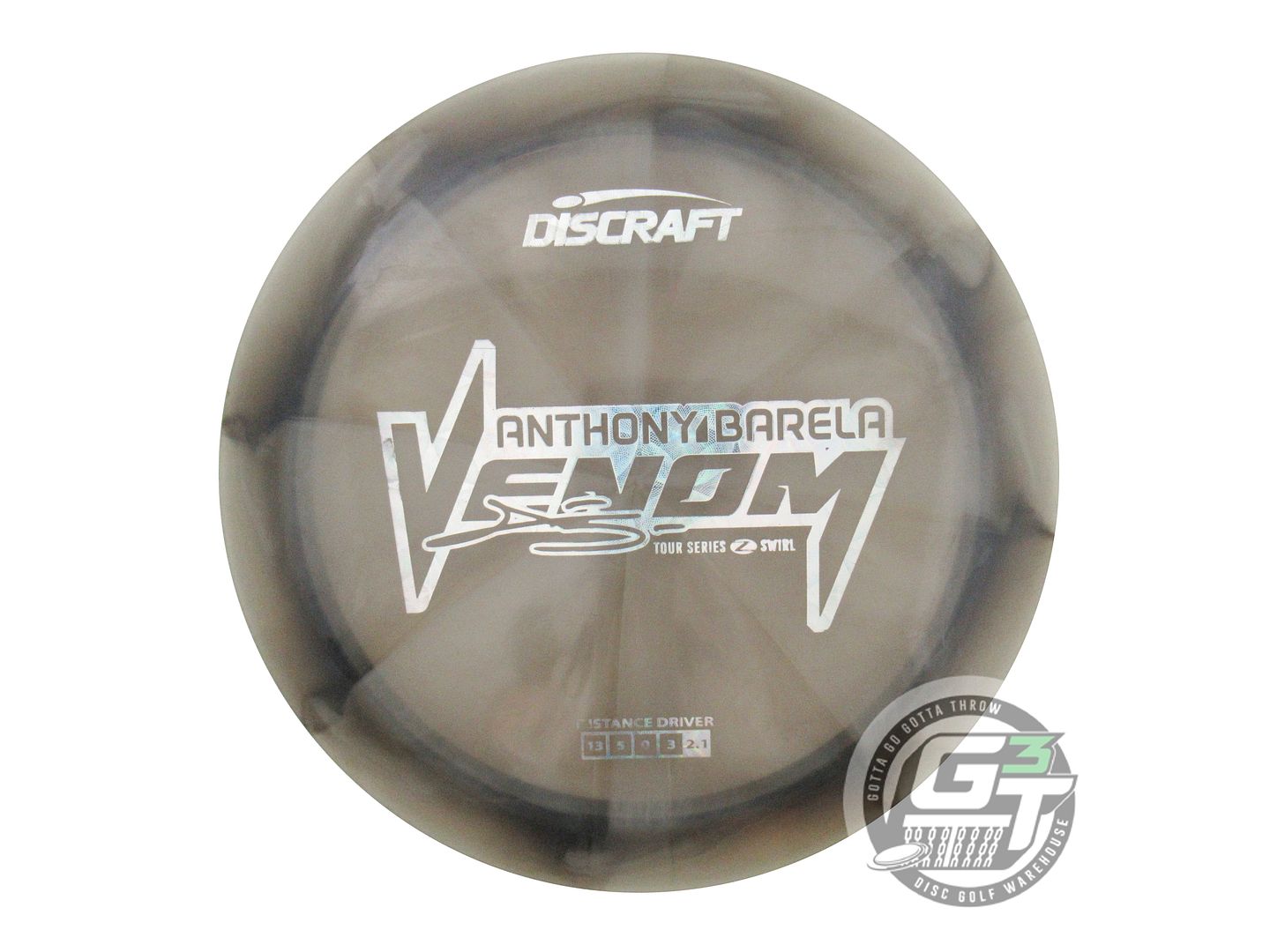 USED Discraft [BARELA] Z Swirl Venom 176g Smoke Hypnotic Foil Driver Golf Disc