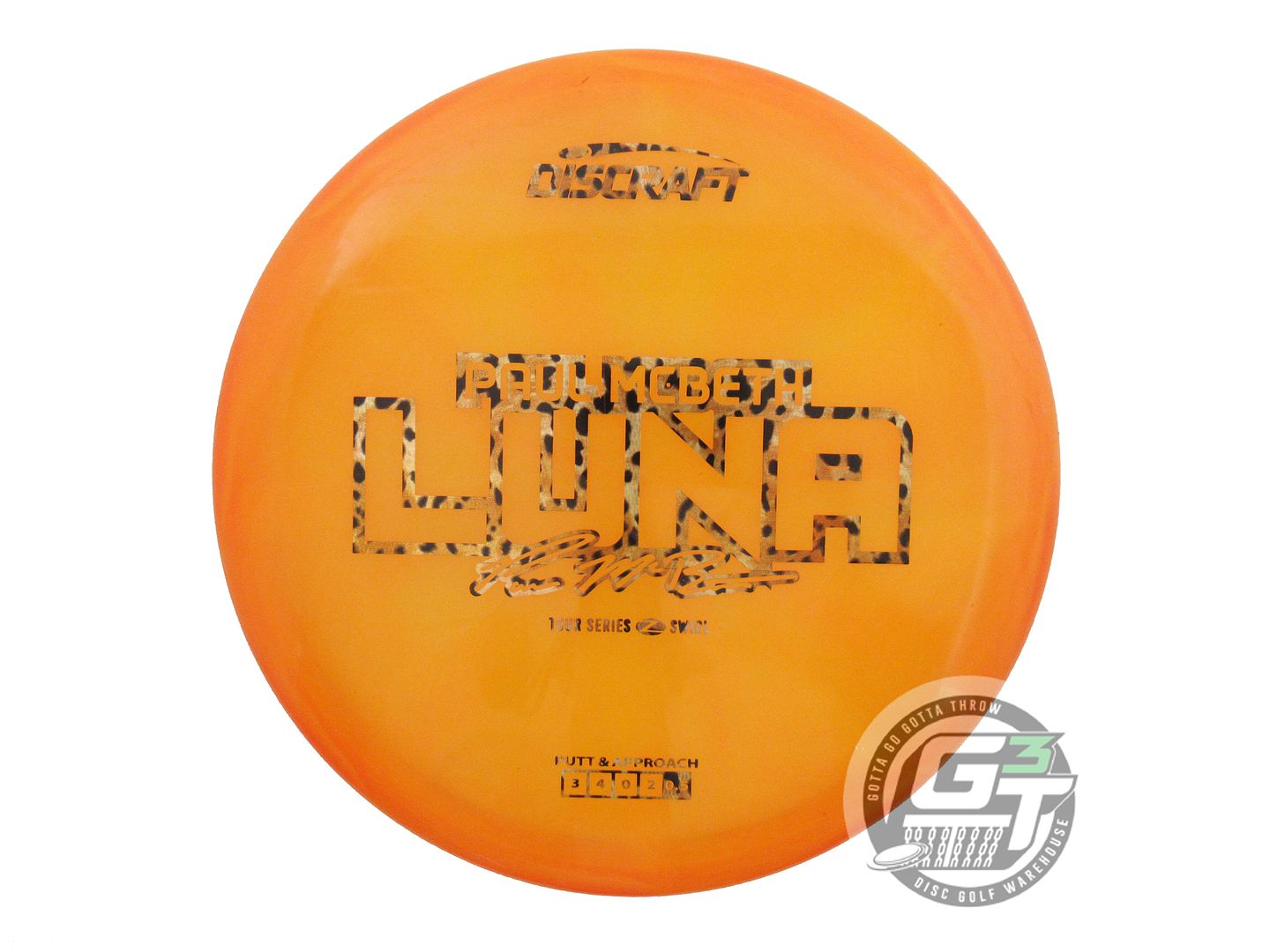 USED Discraft [McBETH] Z Swirl Luna 171g Orange Cheetah Foil Putter Golf Disc