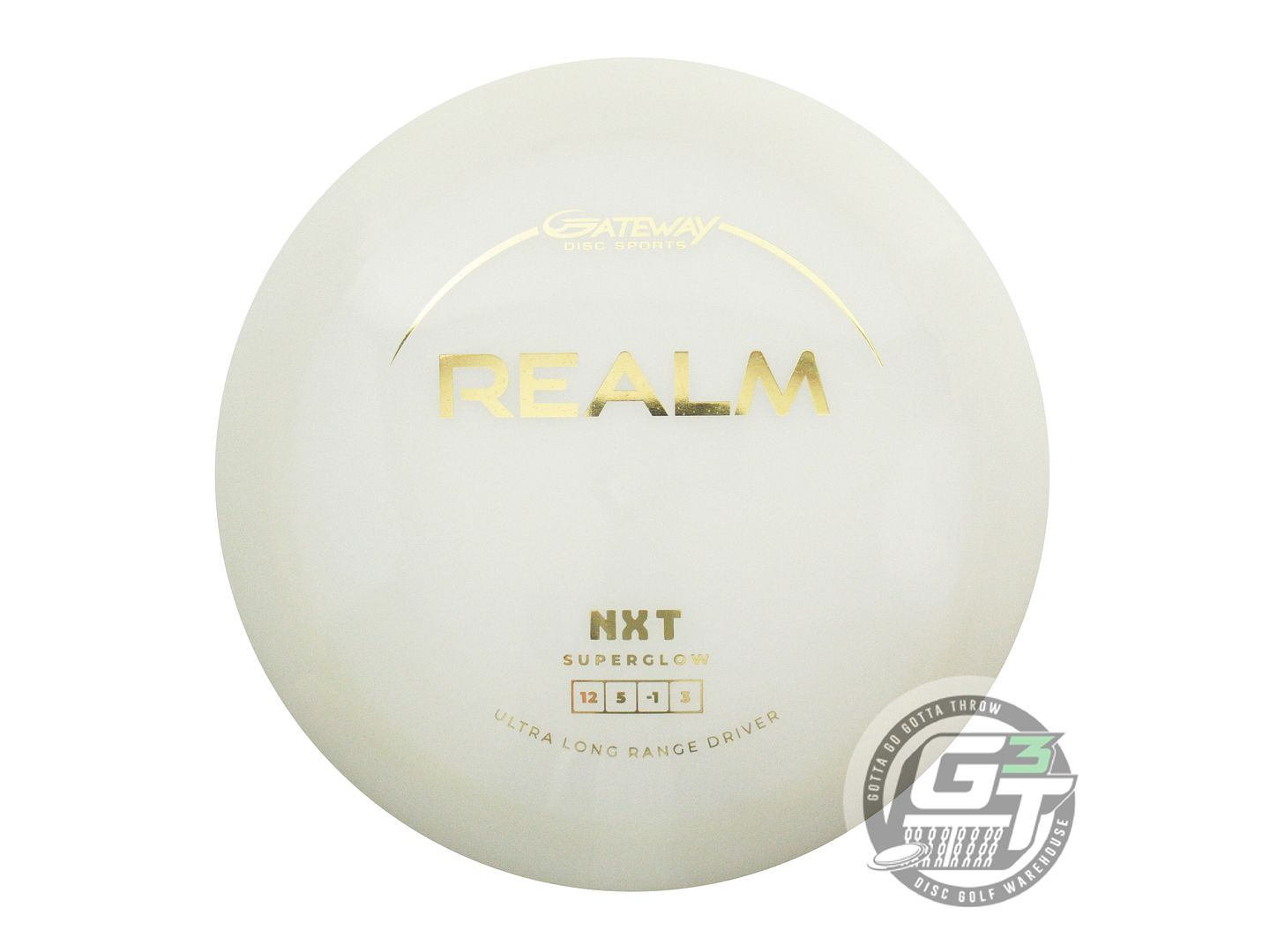 NOS Gateway NXT Glow Realm 175g Gold Foil Distance Driver Golf Disc