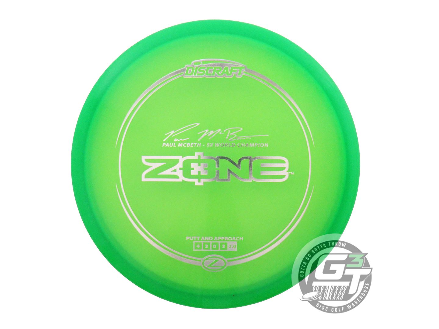 NOS Discraft [McBETH] Z Zone 176g Green Silver Foil Putter Golf Disc