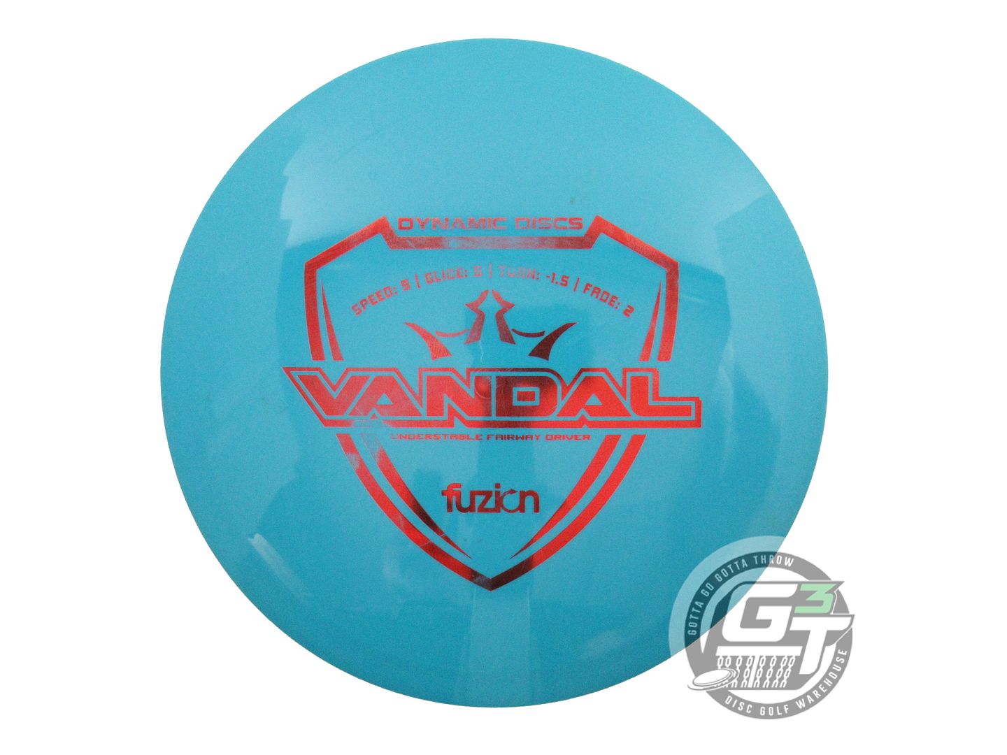 USED Dynamic Discs Fuzion Vandal 174g Teal Red Foil Distance Driver Golf Disc