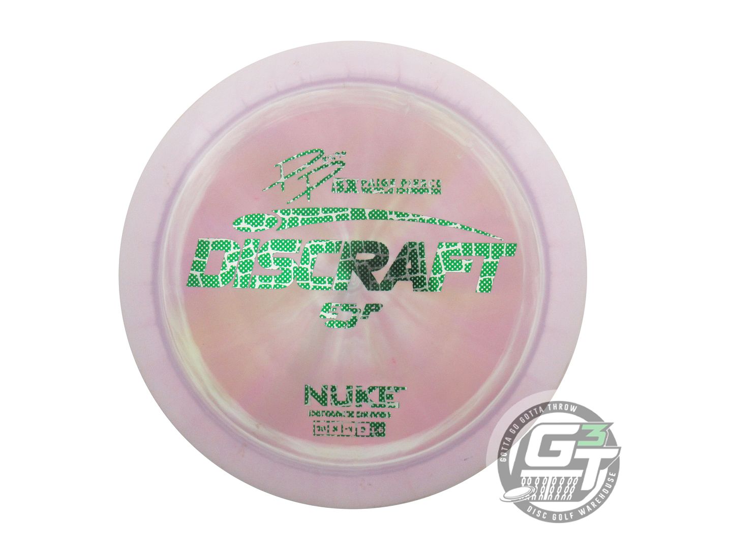 USED Discraft [PIERCE] ESP Nuke 176g Lilac-Tan Reptile Distance Driver Golf Disc