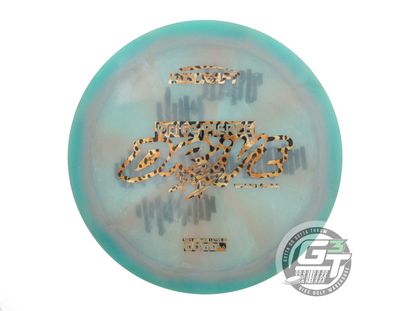 USED Discraft [PIERCE] Z Swirl Drive 175g Green-Peach Distance Driver Golf Disc