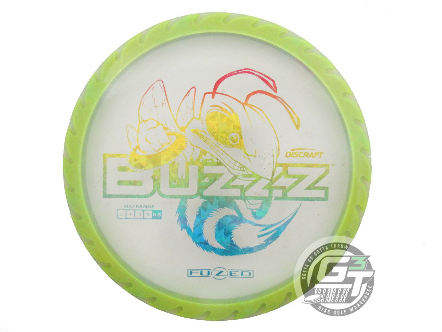 USED Discraft FuZed BuzzzSaw Buzzz 170g Clear Rainbow Shatter Midrange Golf Disc