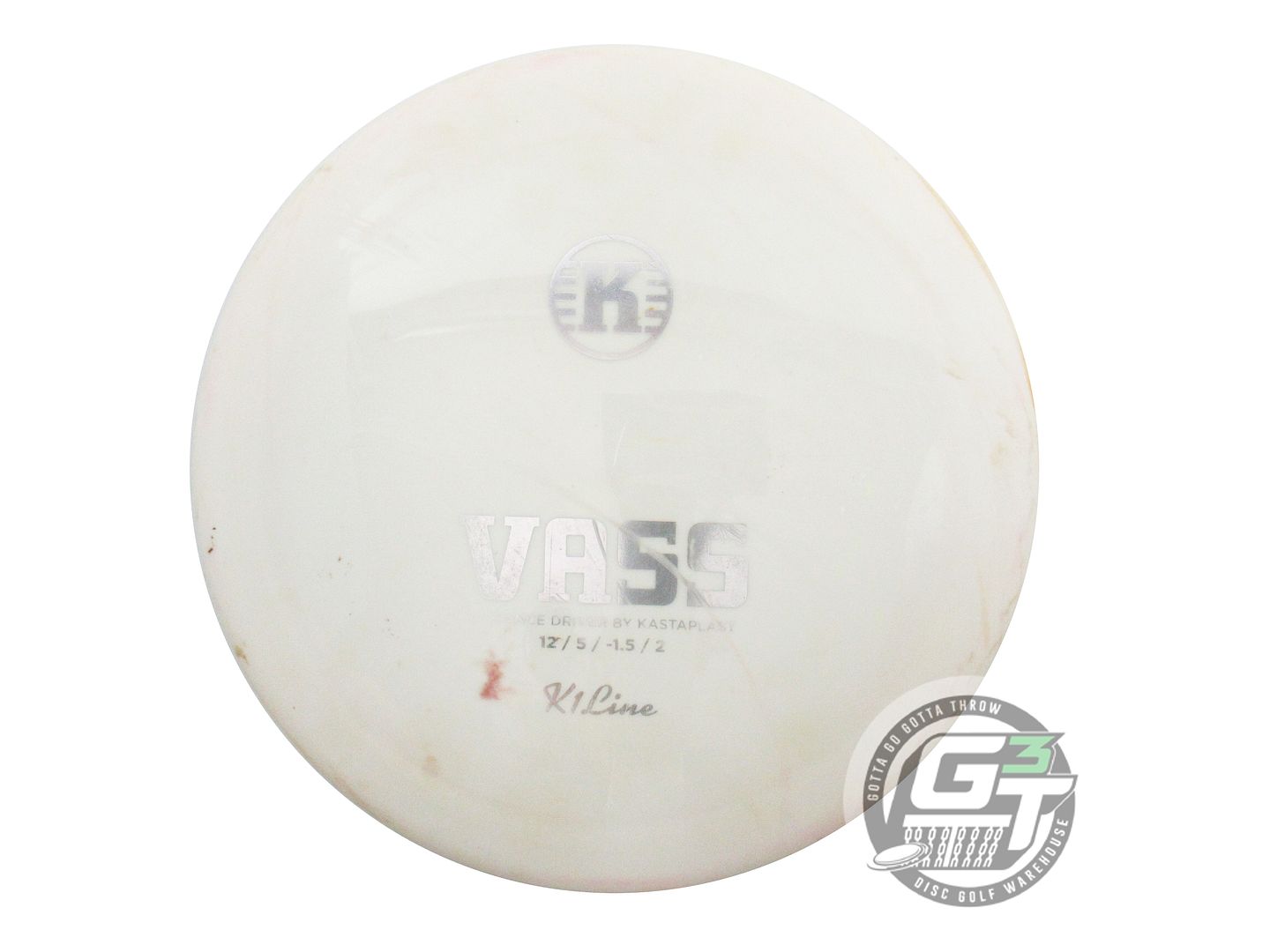 USED Kastaplast K1 Vass 173g White Silver Foil Distance Driver Golf Disc