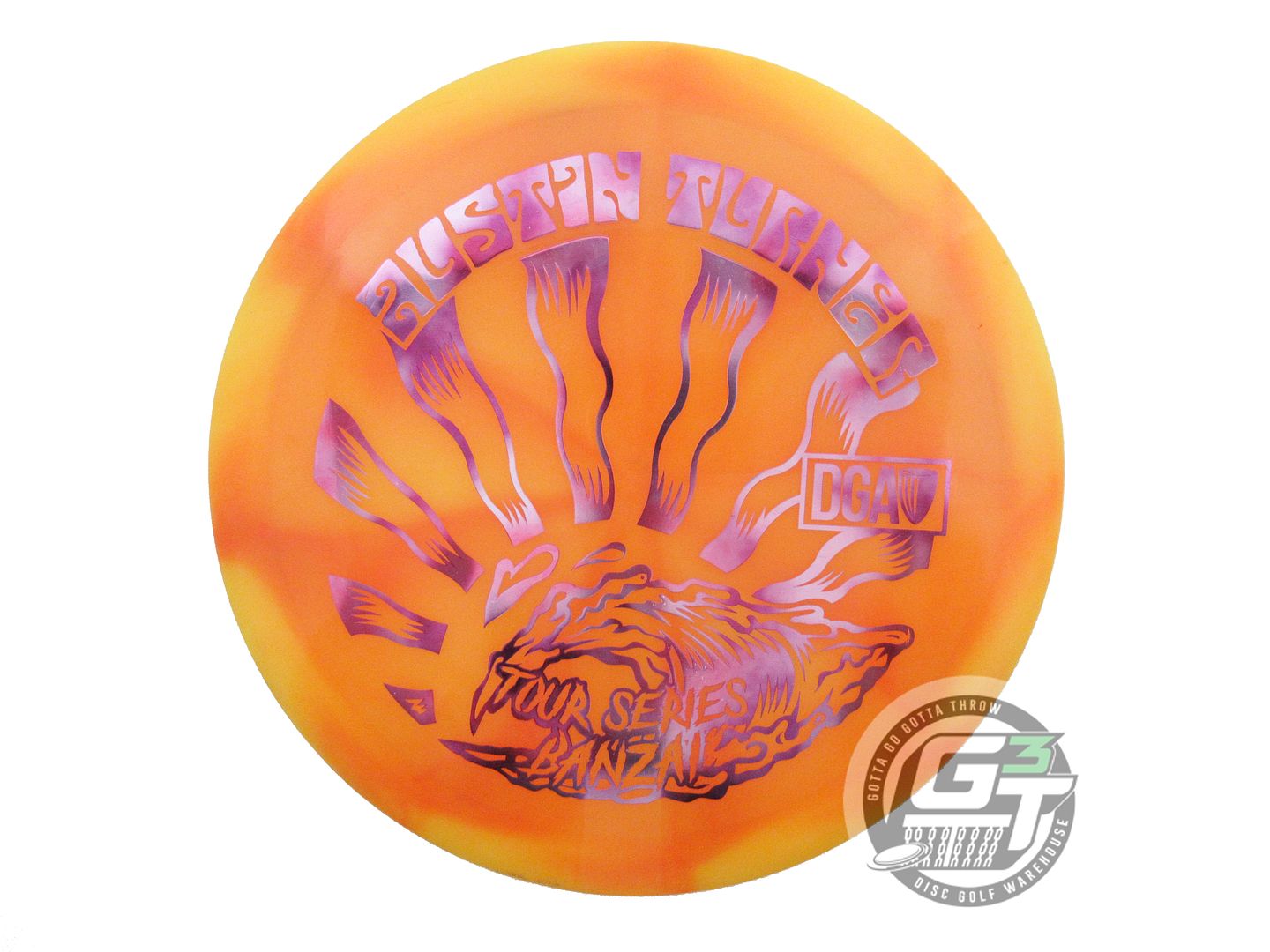 USED DGA [TURNER] Swirl Banzai 174g Orange Pink Cloud Foil Fairway Driver Disc