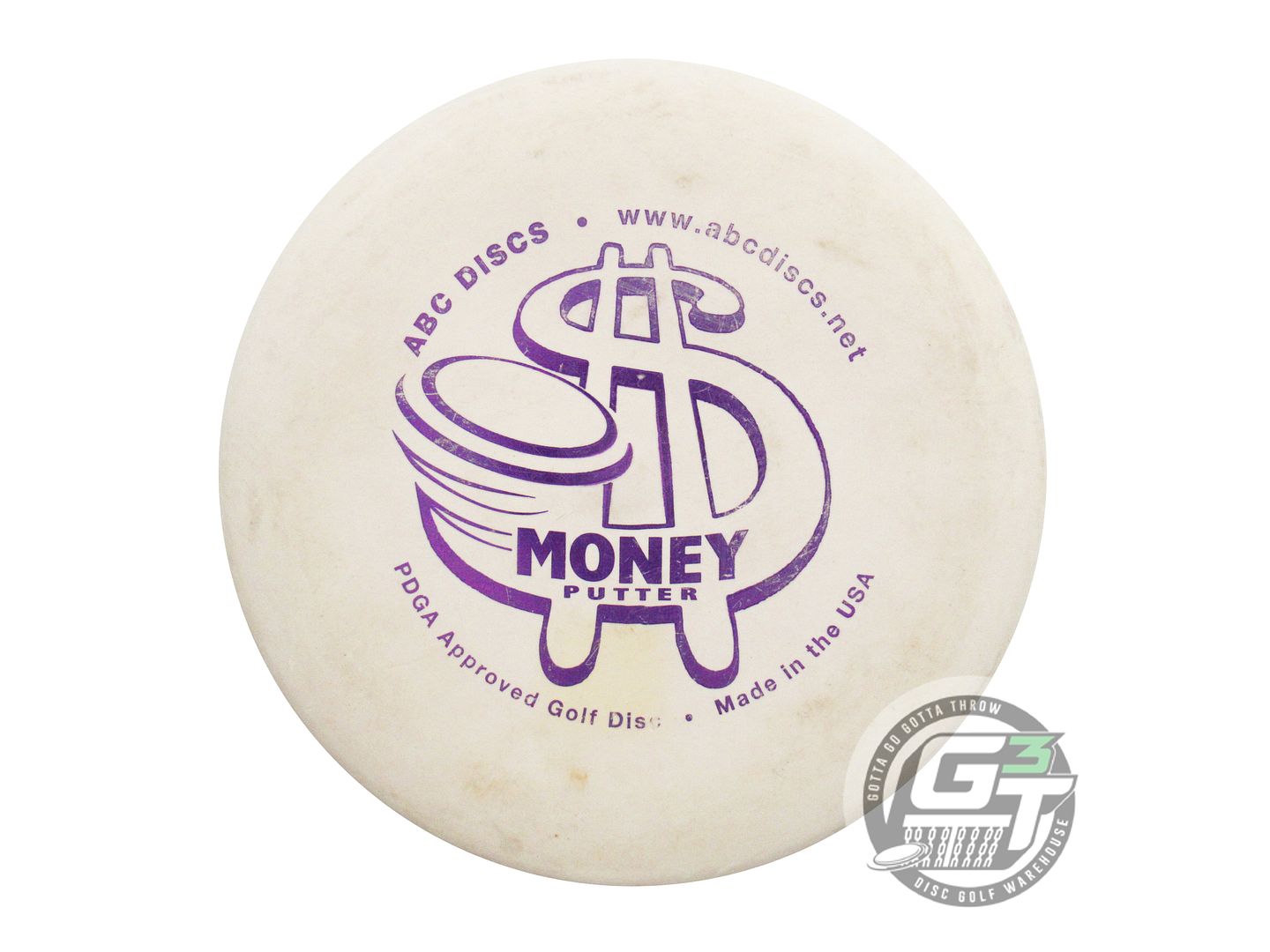 USED ABC Discs Bronze Money 177g Ivory Purple Foil Putter Golf Disc