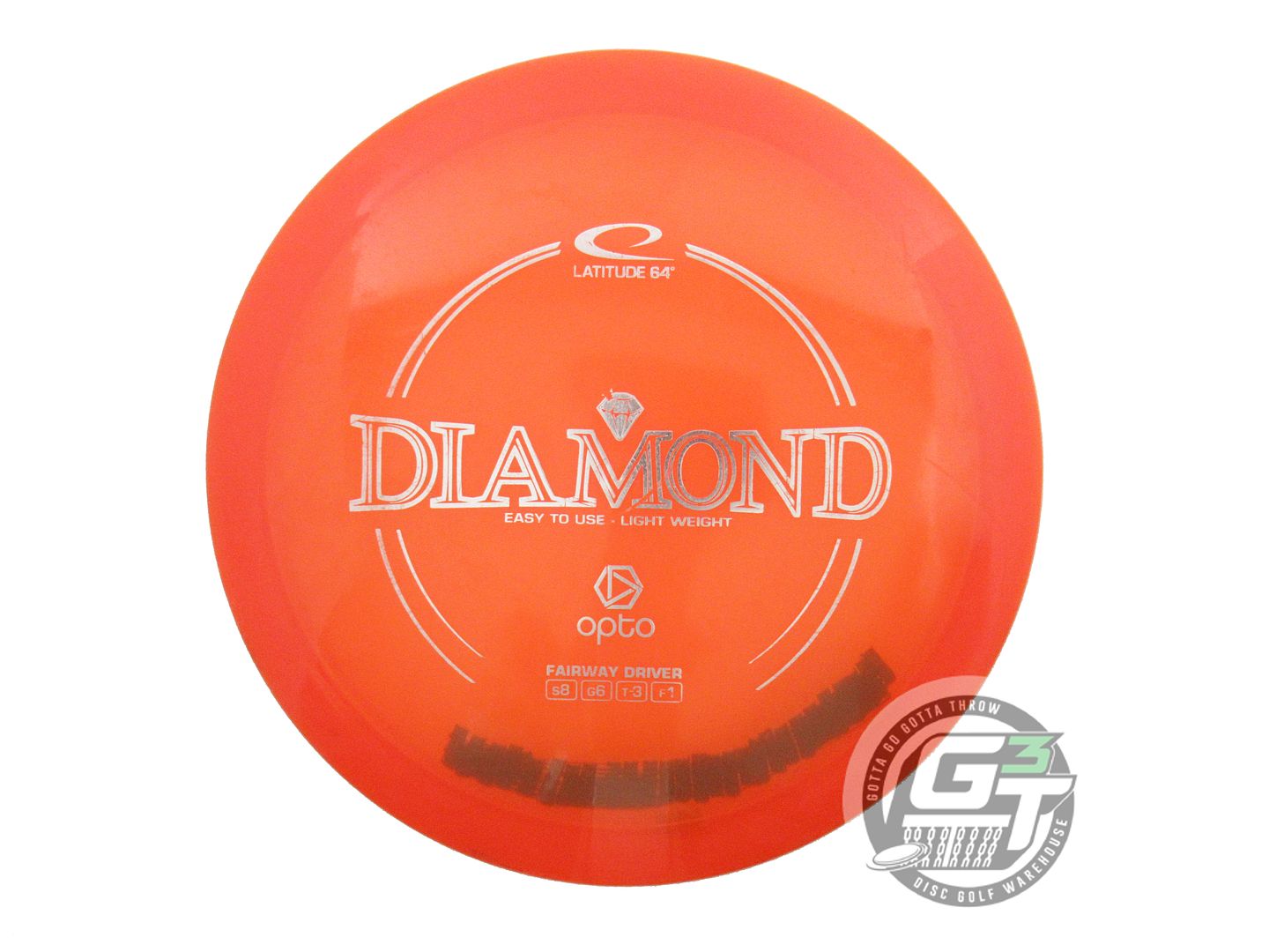 USED Latitude 64 Opto Diamond 156g Orange Silver Foil Fairway Driver Golf Disc
