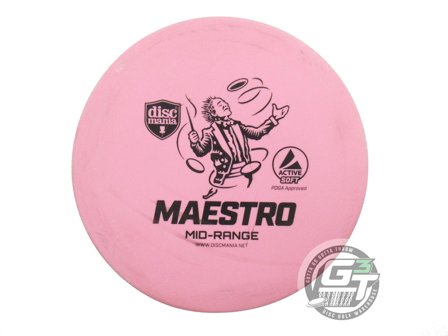 USED DiscMania Active Base Soft Maestro 153g Pink Black Stamp Midrange Golf Disc
