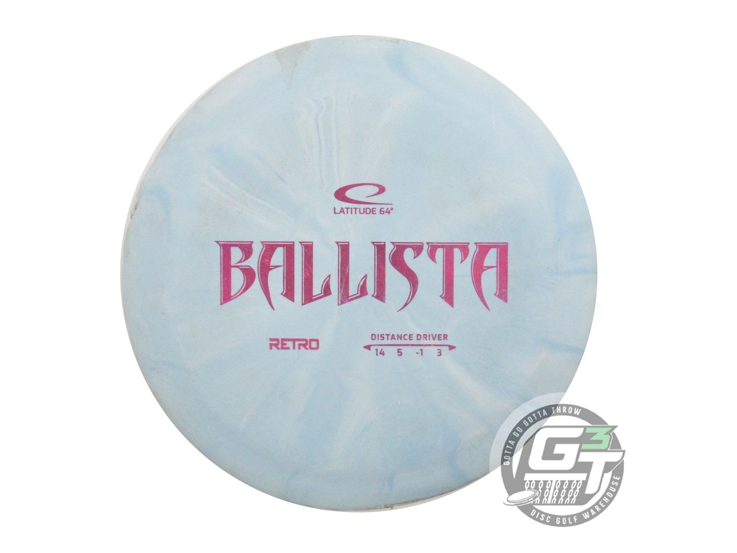 USED Latitude 64 Retro Ballista 175g Sky Blue Magenta Foil Distance Driver Disc