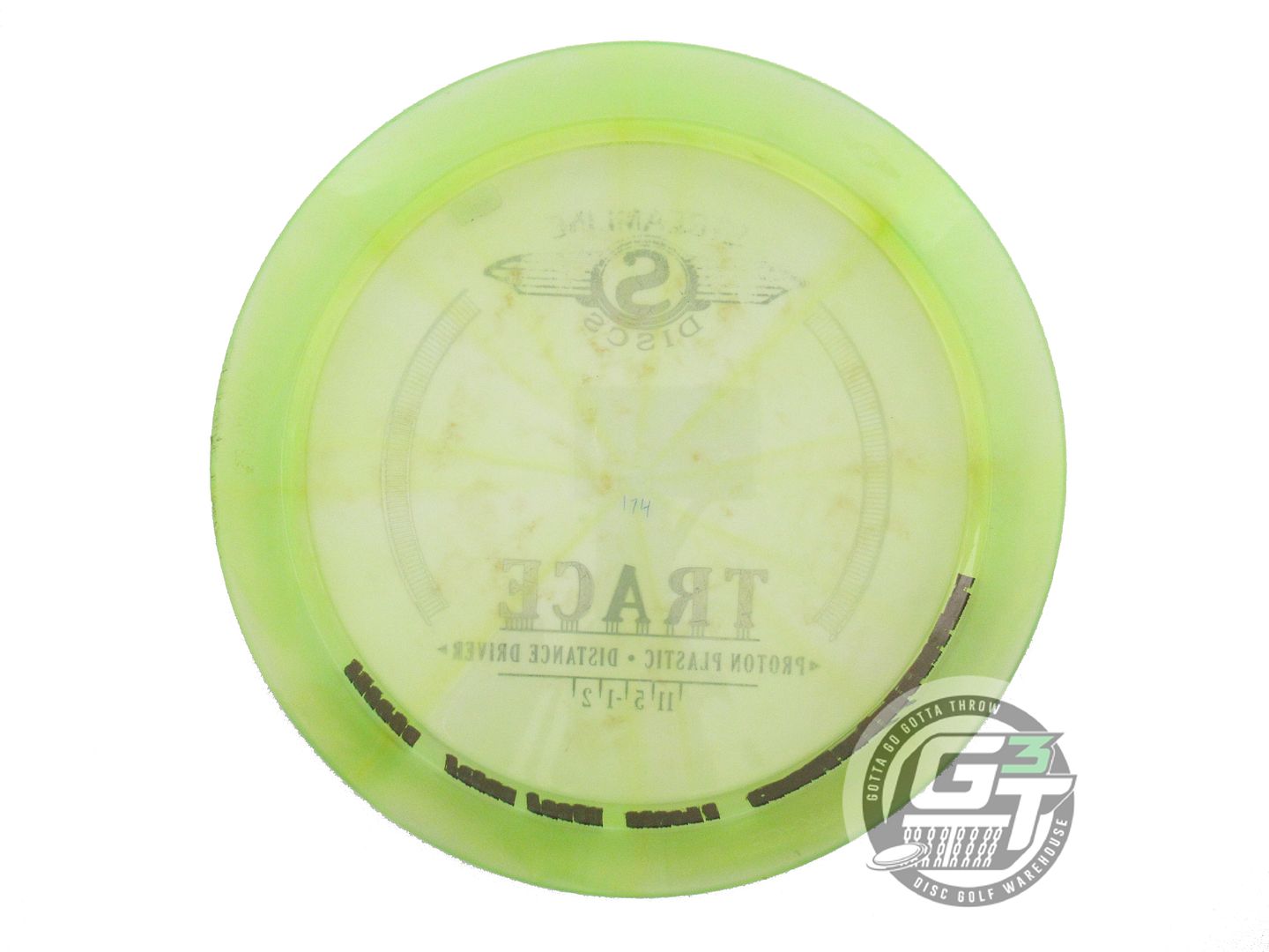 USED Streamline Discs Proton Trace 174g Lime Distance Driver Golf Disc