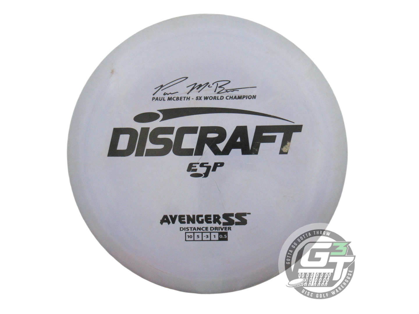 USED Discraft ESP Avenger SS 173g Lilac-Gray Black Stamp Distance Driver Disc