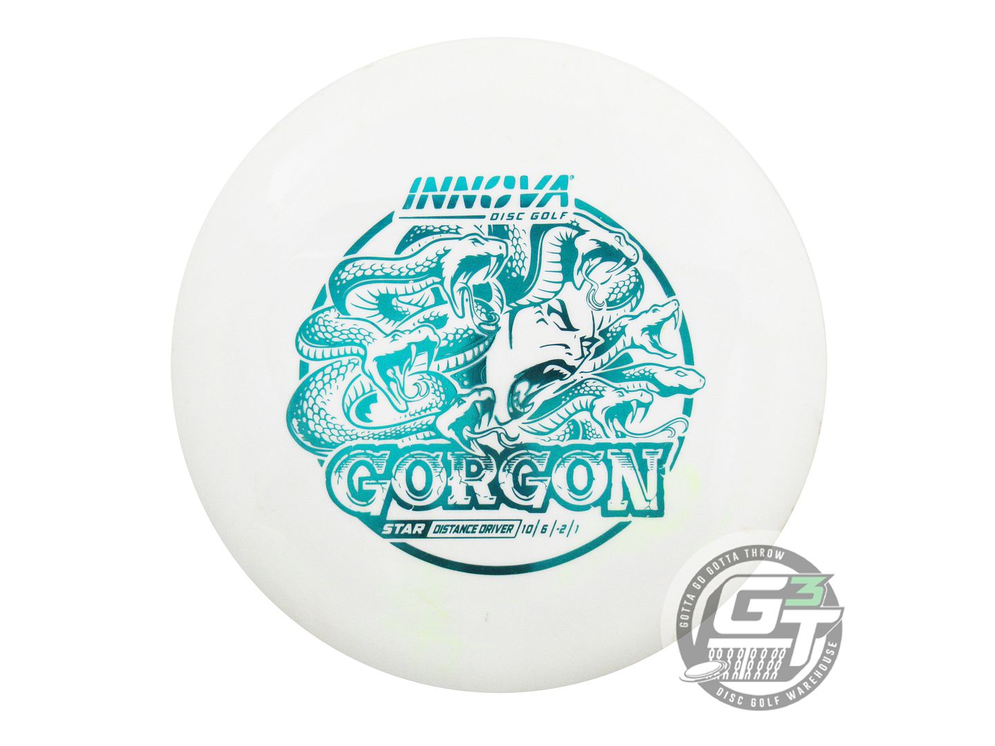 USED Innova Star Gorgon 171g White Teal Foil Distance Driver Golf Disc