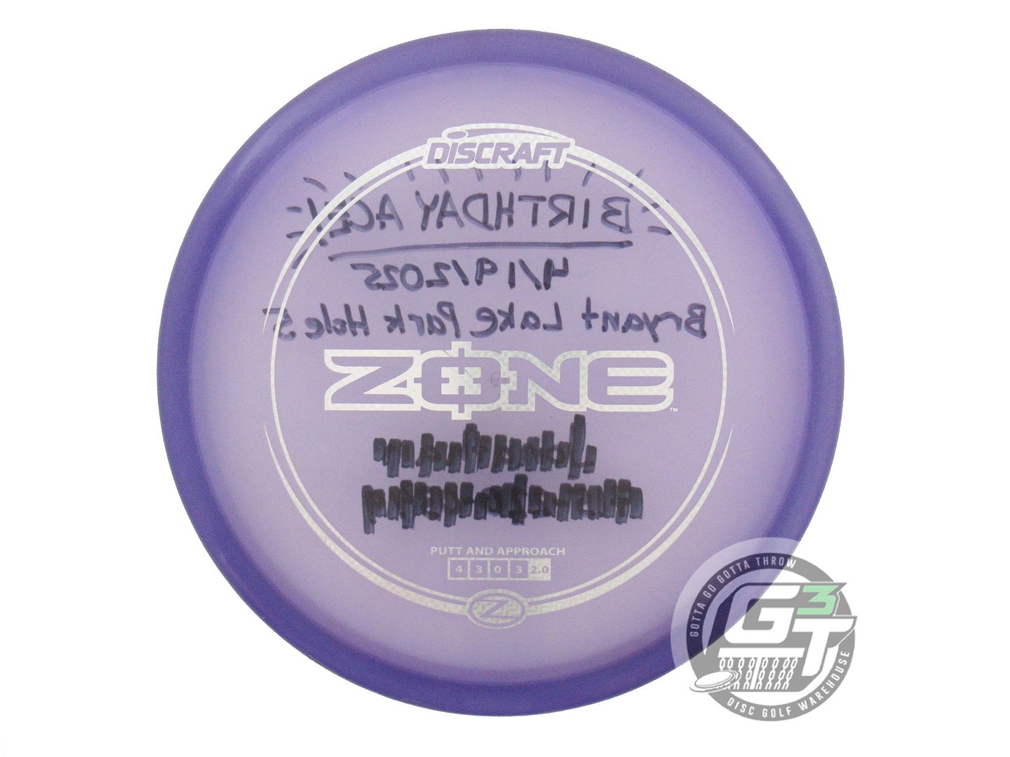 USED Discraft Z Zone 176g Purple Silver Weave Foil Putter Golf Disc