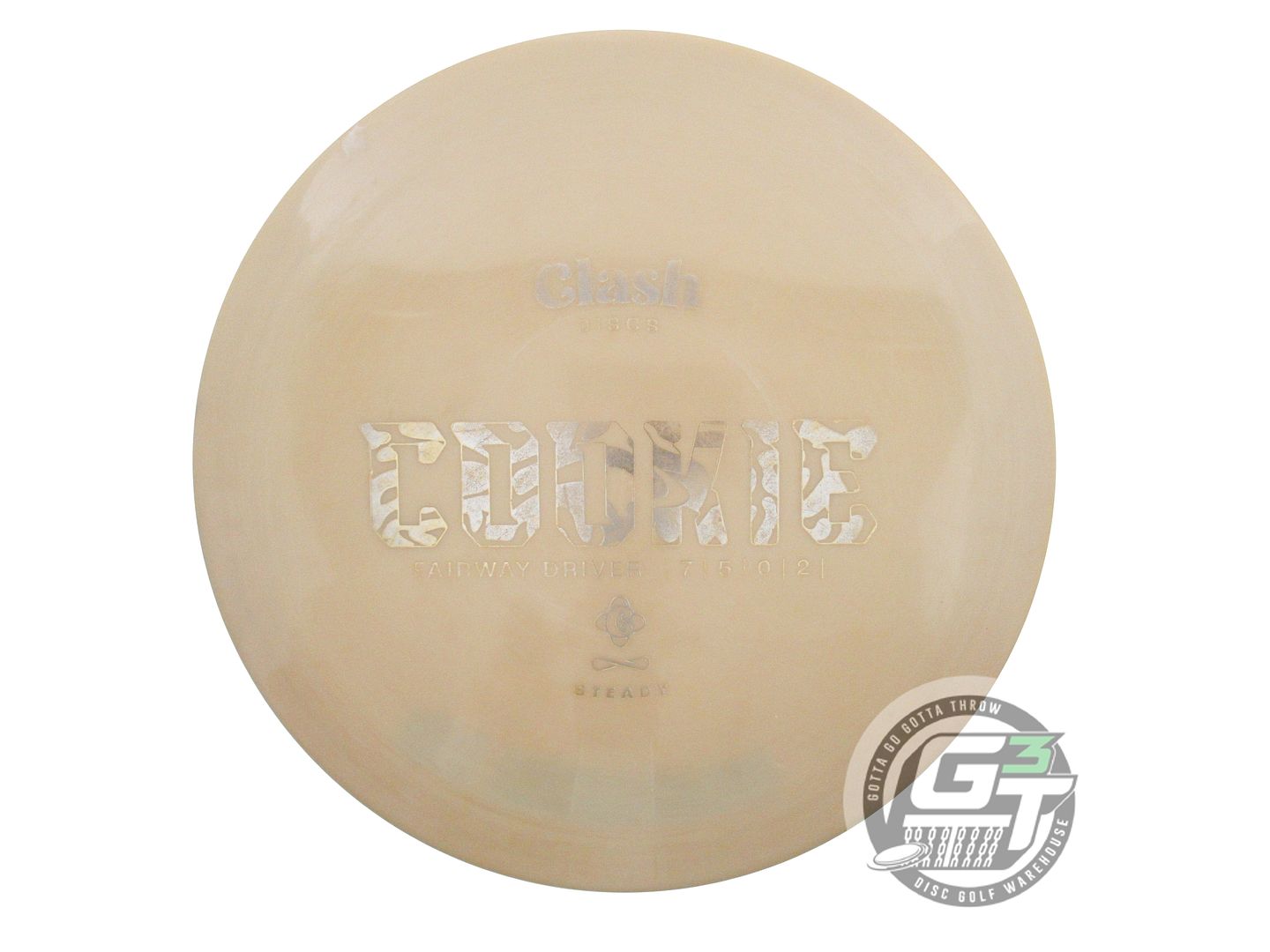USED Clash Discs Steady Cookie 175g Tan Silver Foil Fairway Driver Golf Disc