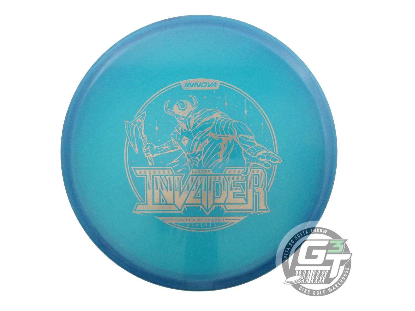 USED Innova Luster Champion Invader 174g Blue Gray Foil Putter Golf Disc