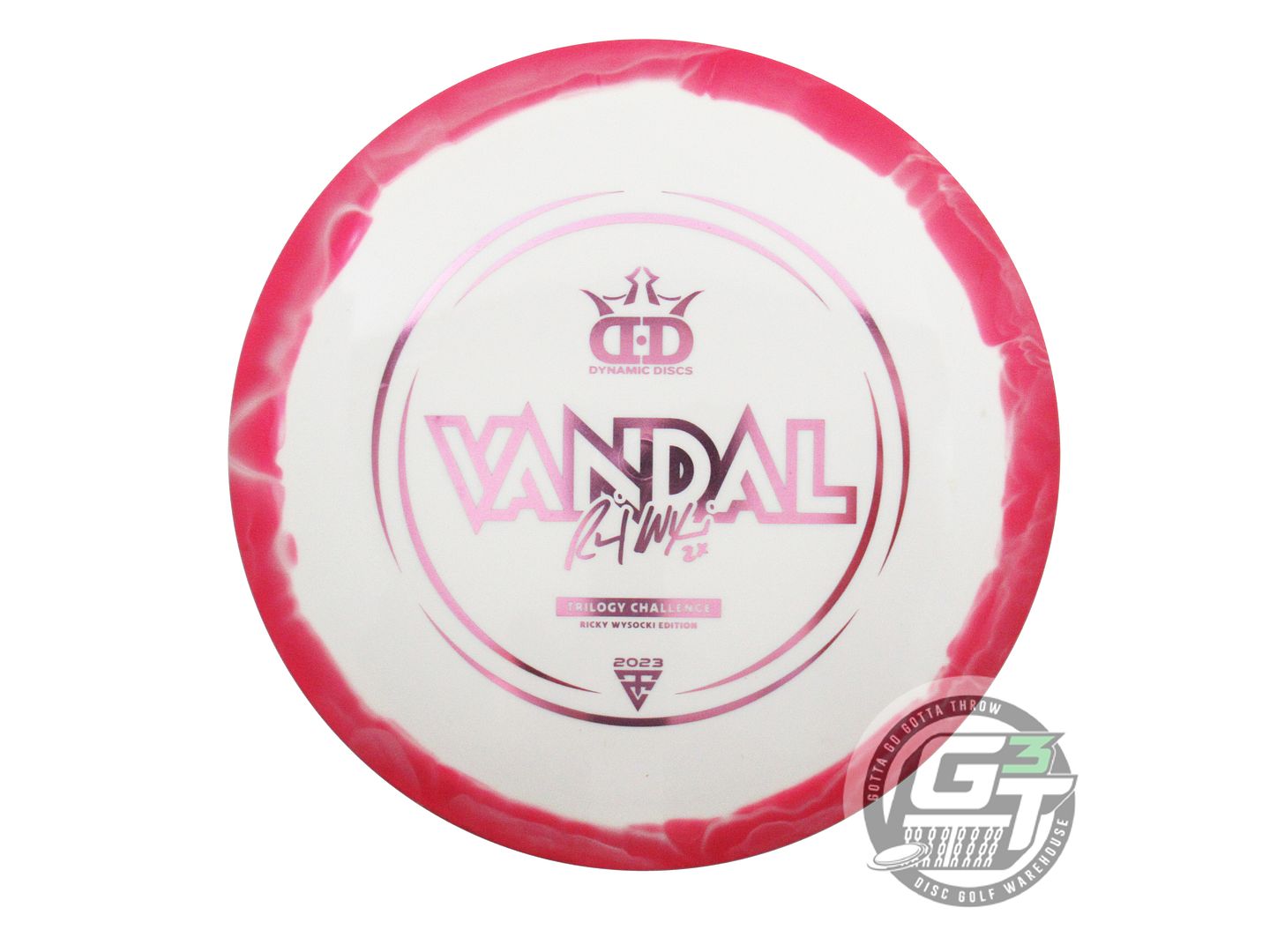 USED Dynamic Discs Fuzion Orbit Vandal 175g Pink-White Distance Driver Golf Disc