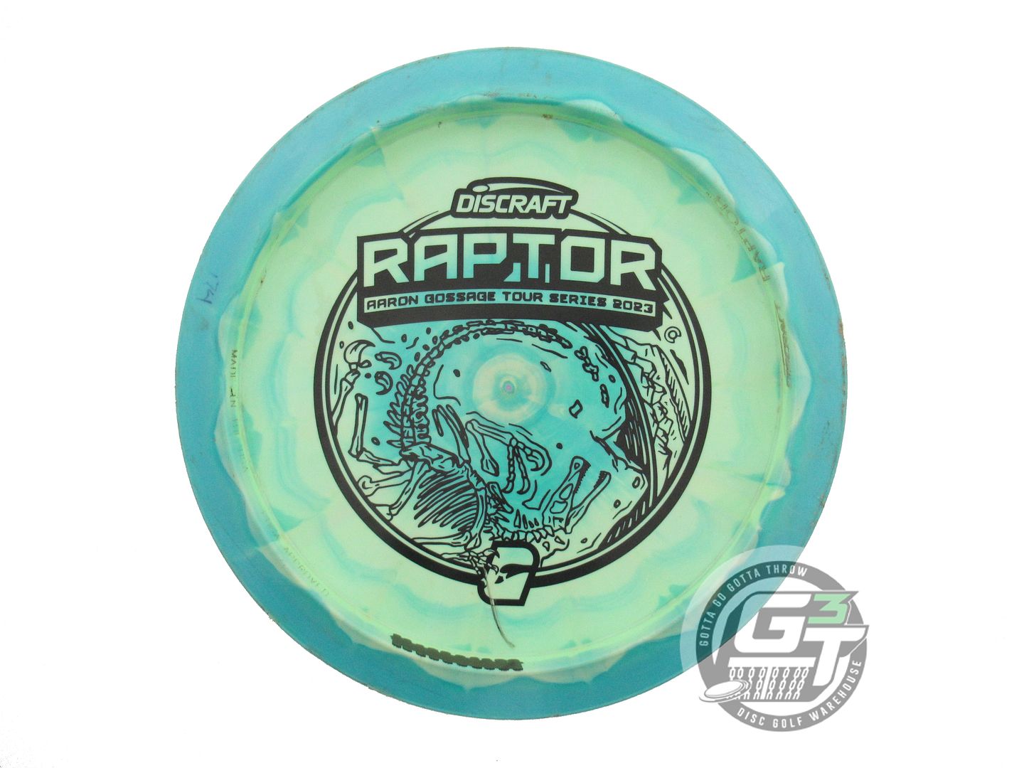 USED Discraft [GOSSAGE] ESP Swirl Raptor 174g Teal-Lime Distance Driver Disc