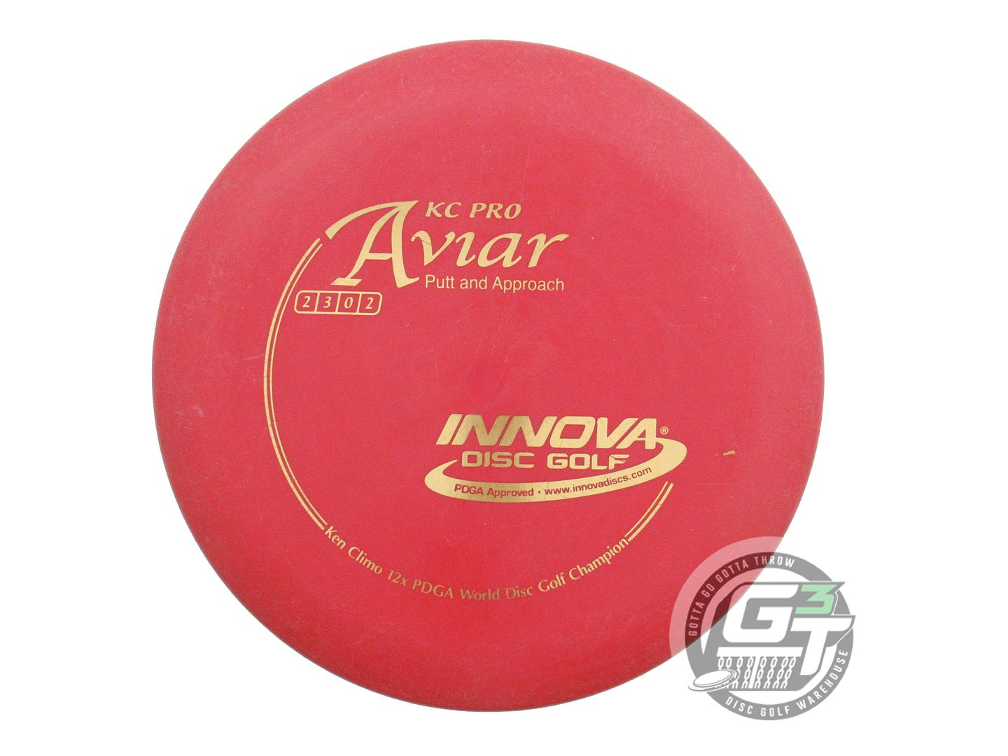 USED Innova KC Pro Aviar 170g Red Gold Foil Putter Golf Disc
