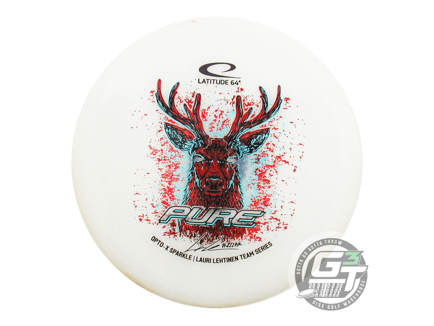 USED Latitude 64 [LEHTINEN] Opto-X Sparkle Pure 176g White Putter Golf Disc