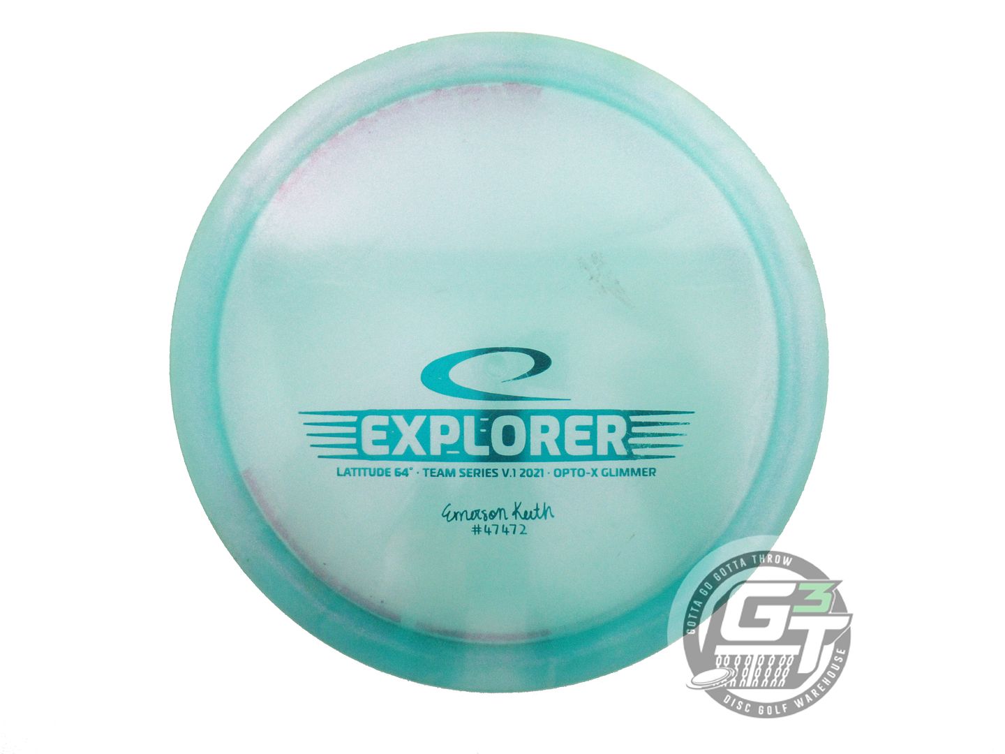 USED Latitude 64 [KEITH] Glimmer Opto-X Explorer 174g Seafoam Driver Golf Disc