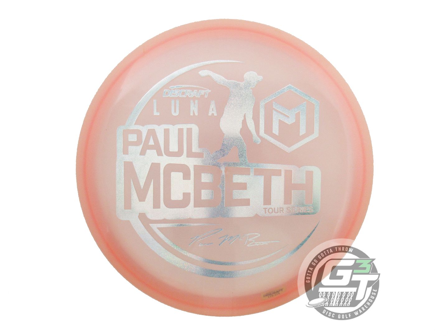NOS Discraft [McBETH] Metallic Z Luna 174g Peach Silver Glitter Foil Putter Disc