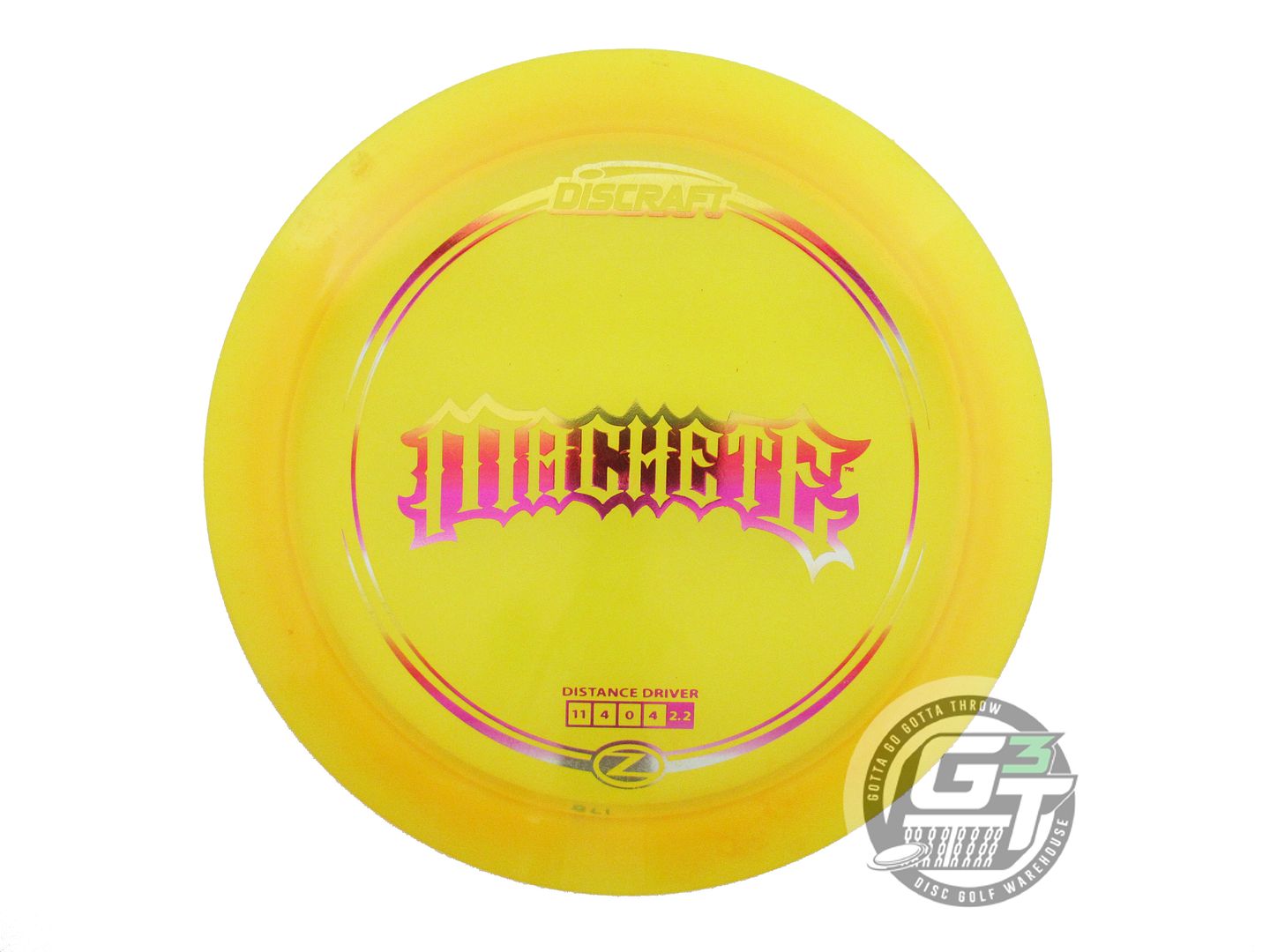 USED Discraft Z Machete 178g Yellow Sunset Foil Distance Driver Golf Disc