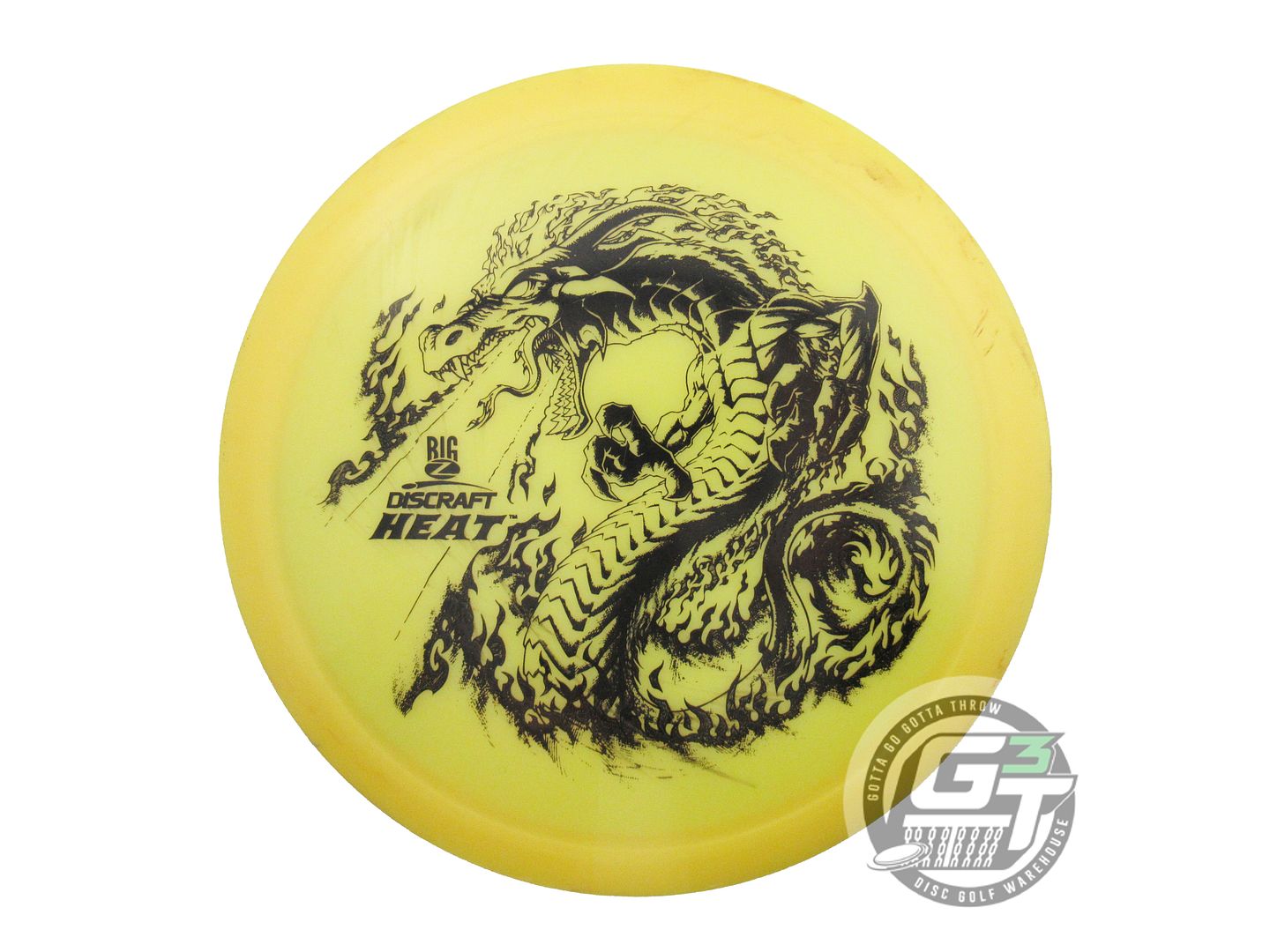 USED Discraft Big Z Heat 170g Yellow Black Stamp Distance Driver Golf Disc