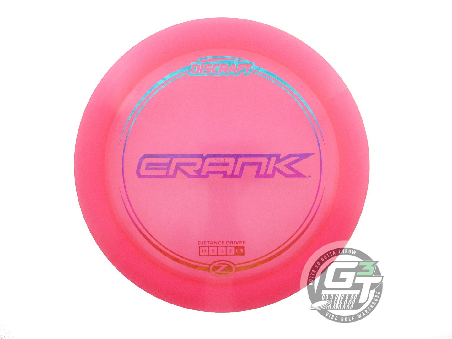 USED Discraft Z Crank 175g Pink Rainbow Shatter Foil Distance Driver Golf Disc