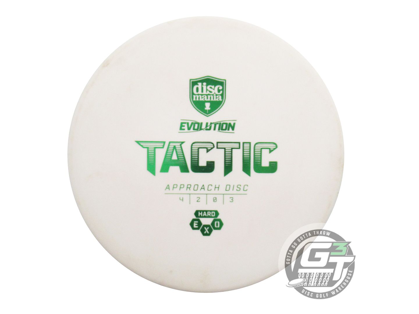USED DiscMania EXO Hard Tactic 174g White Green Foil Putter Golf Disc