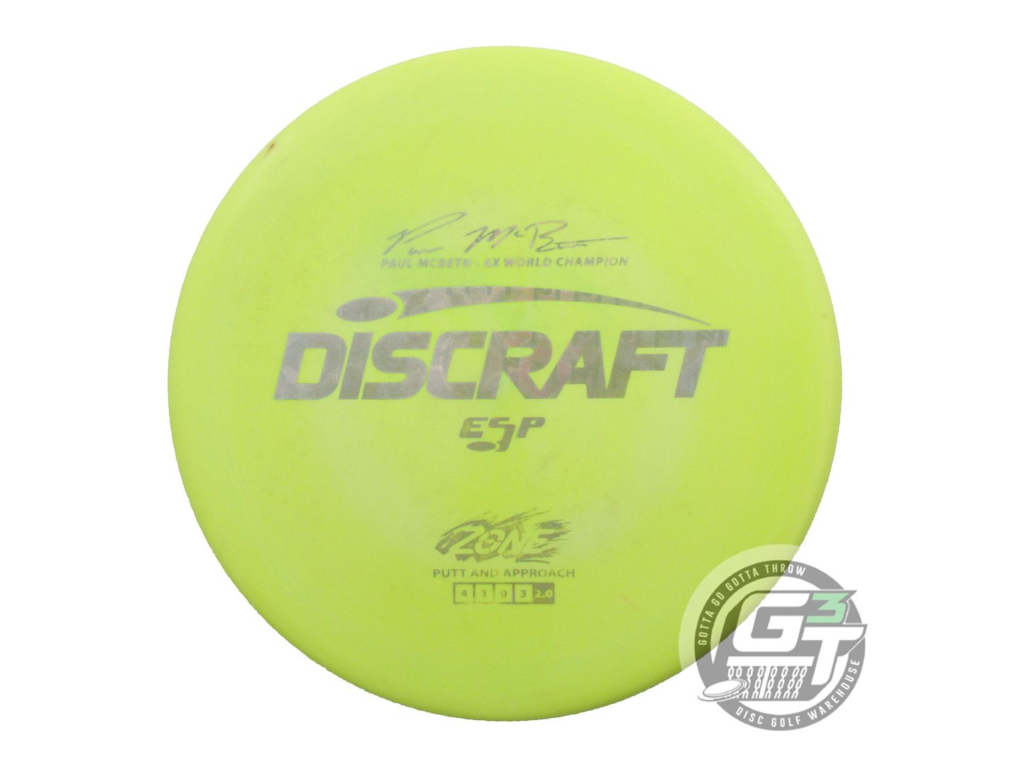 USED Discraft [McBETH] ESP Zone 174g Yellow PM Holo Foil Putter Golf Disc