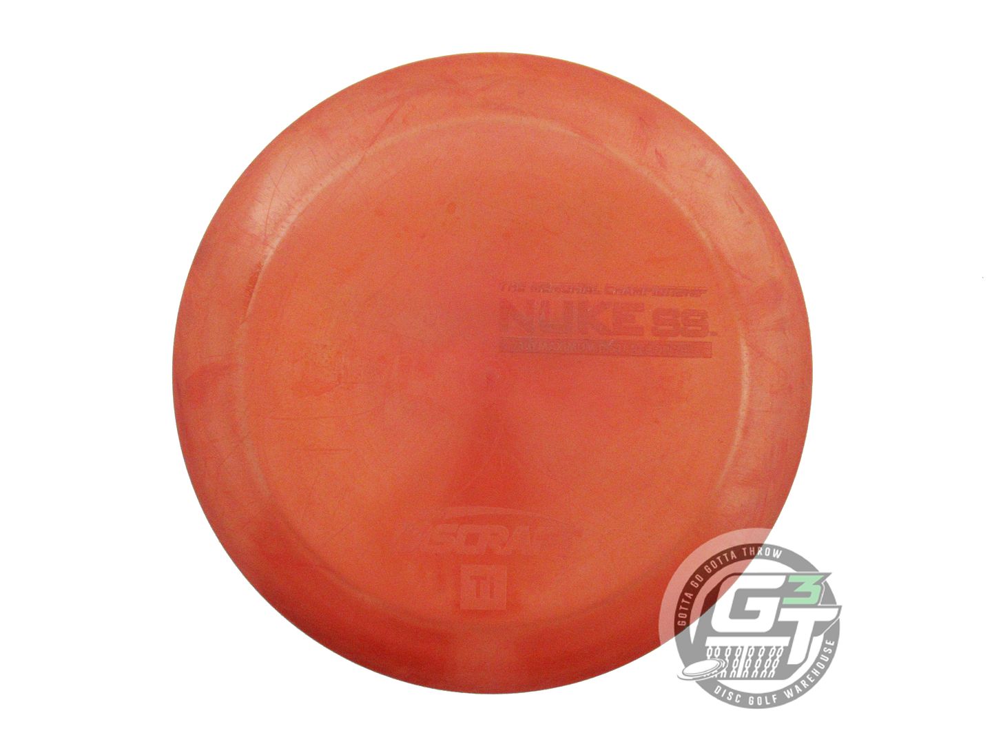 USED Discraft Titanium Nuke SS 174g Red EMBOSSED Distance Driver Golf Disc