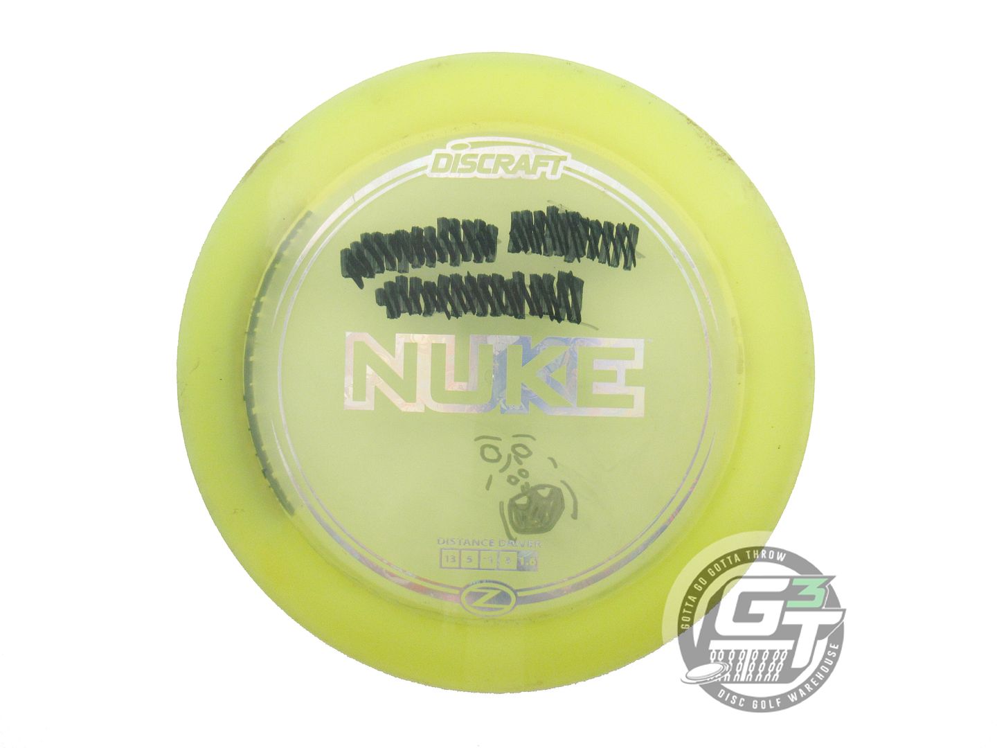 USED Discraft Z Nuke 175g Yellow Money Foil Distance Driver Golf Disc