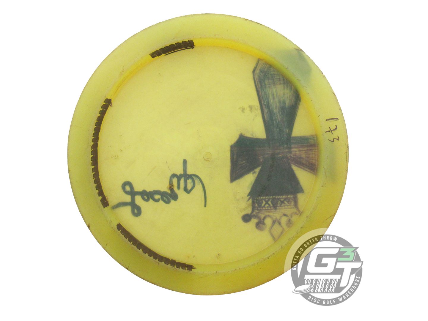 USED Latitude 64 Opto Flow 173g Yellow SHARPIE Distance Driver Golf Disc