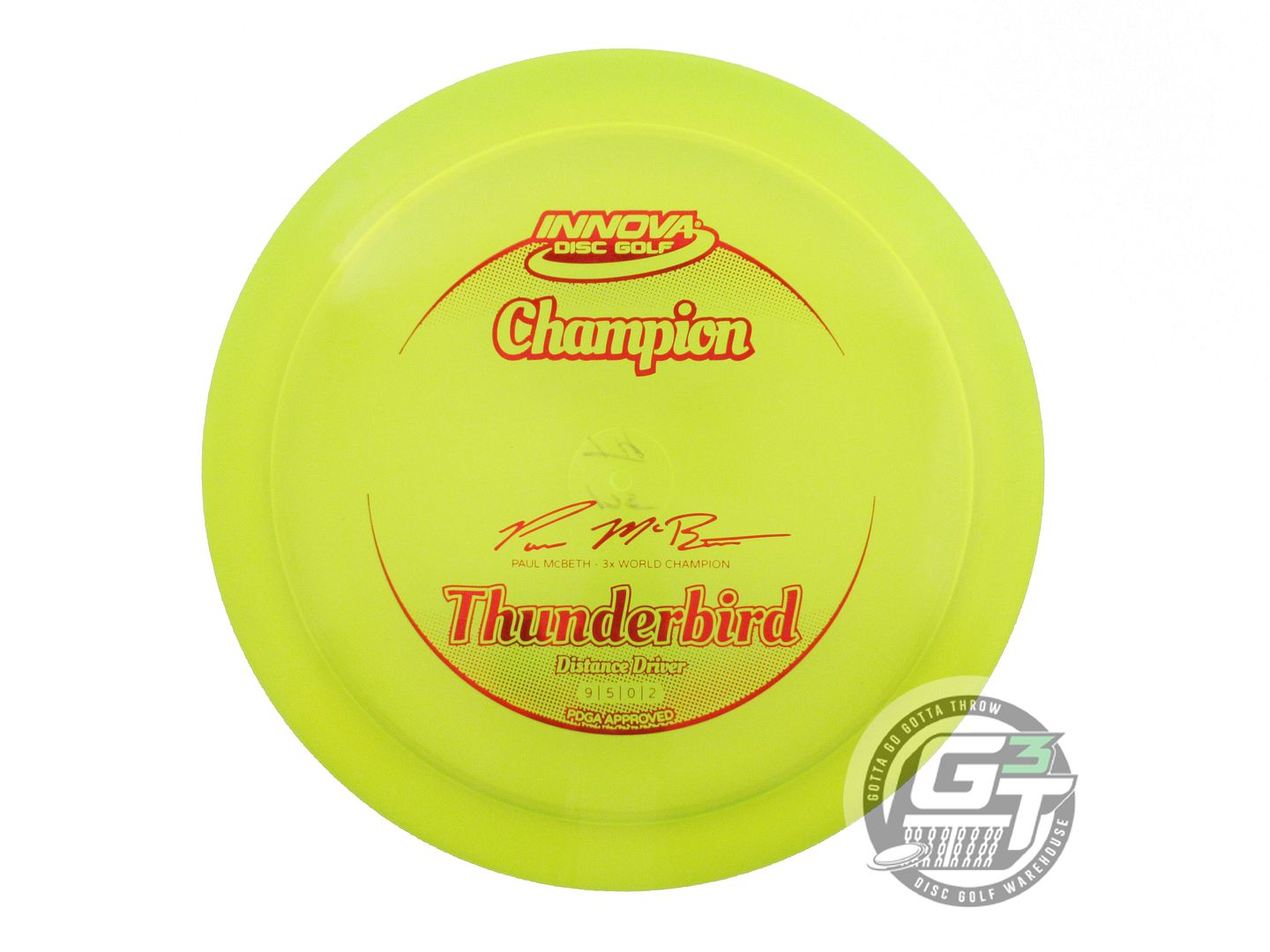 USED Innova [McBETH 3X] Champion Thunderbird 175g Yellow Red Foil Driver Disc