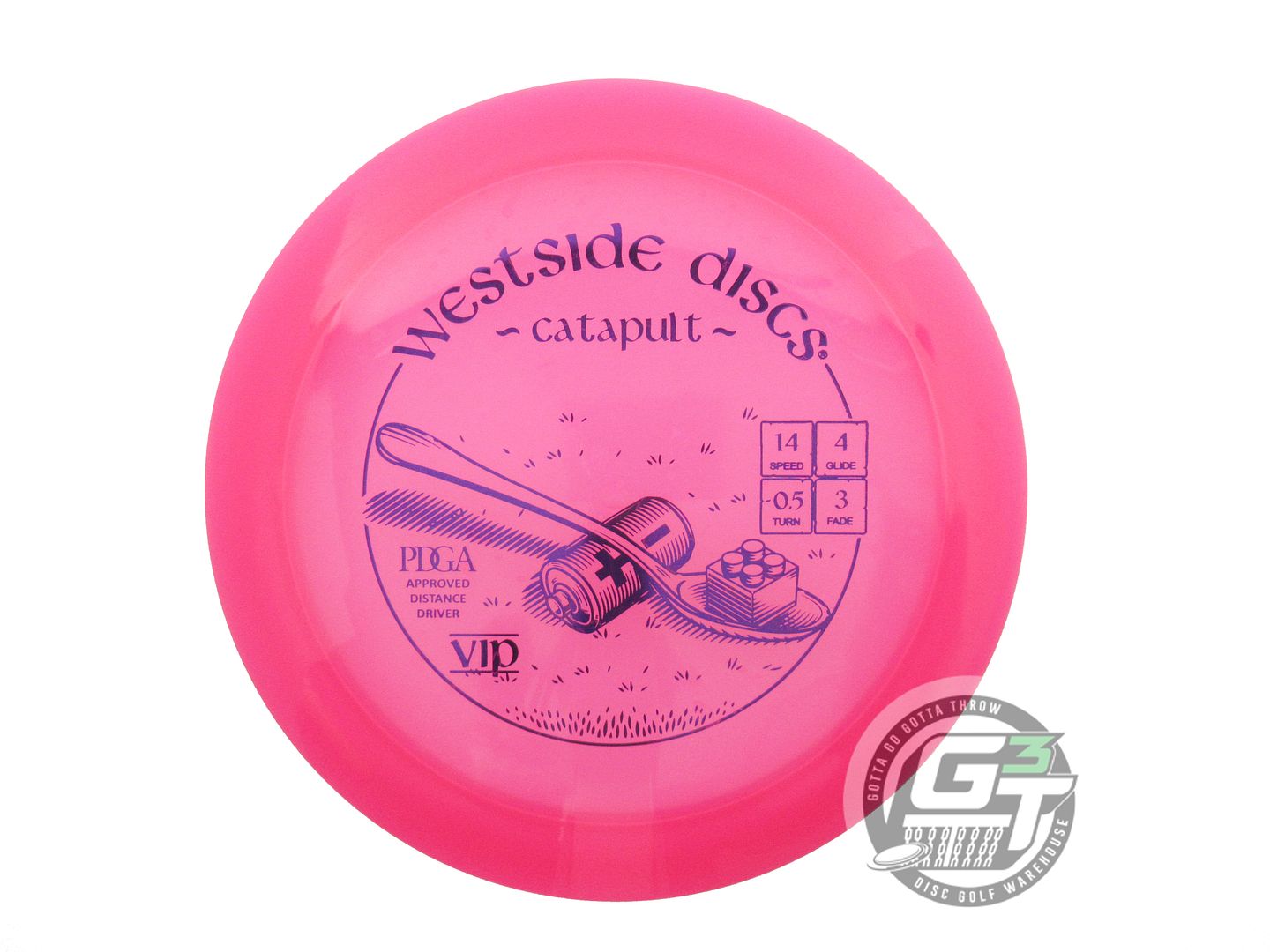USED Westside Discs VIP Catapult 163g Pink Purple Foil Distance Driver Golf Disc