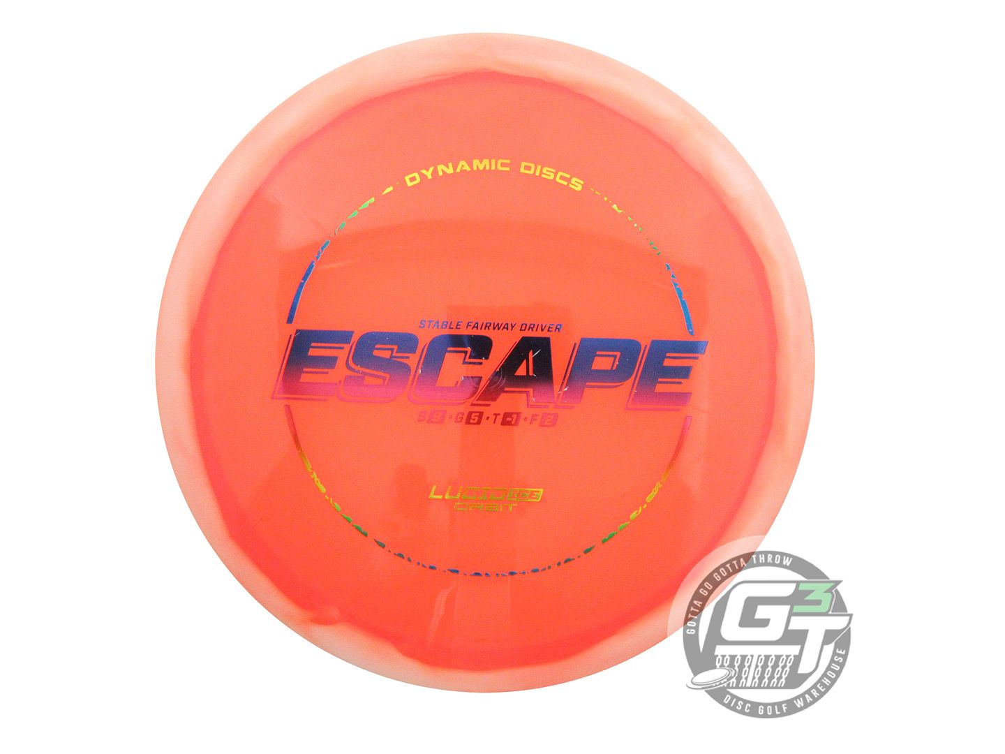 USED Dynamic Discs Lucid Ice Orbit Escape 175g White-Orange Fairway Driver Disc